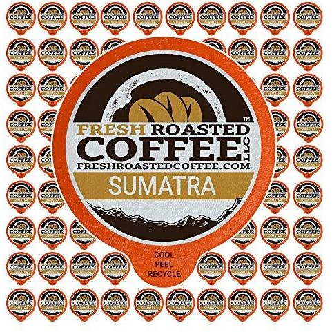 Fresh Roasted Coffee,100% Sumatra Mandheling | Single Origin | Medium Roast | Kosher | K-Cup Compatible | 96 Pods