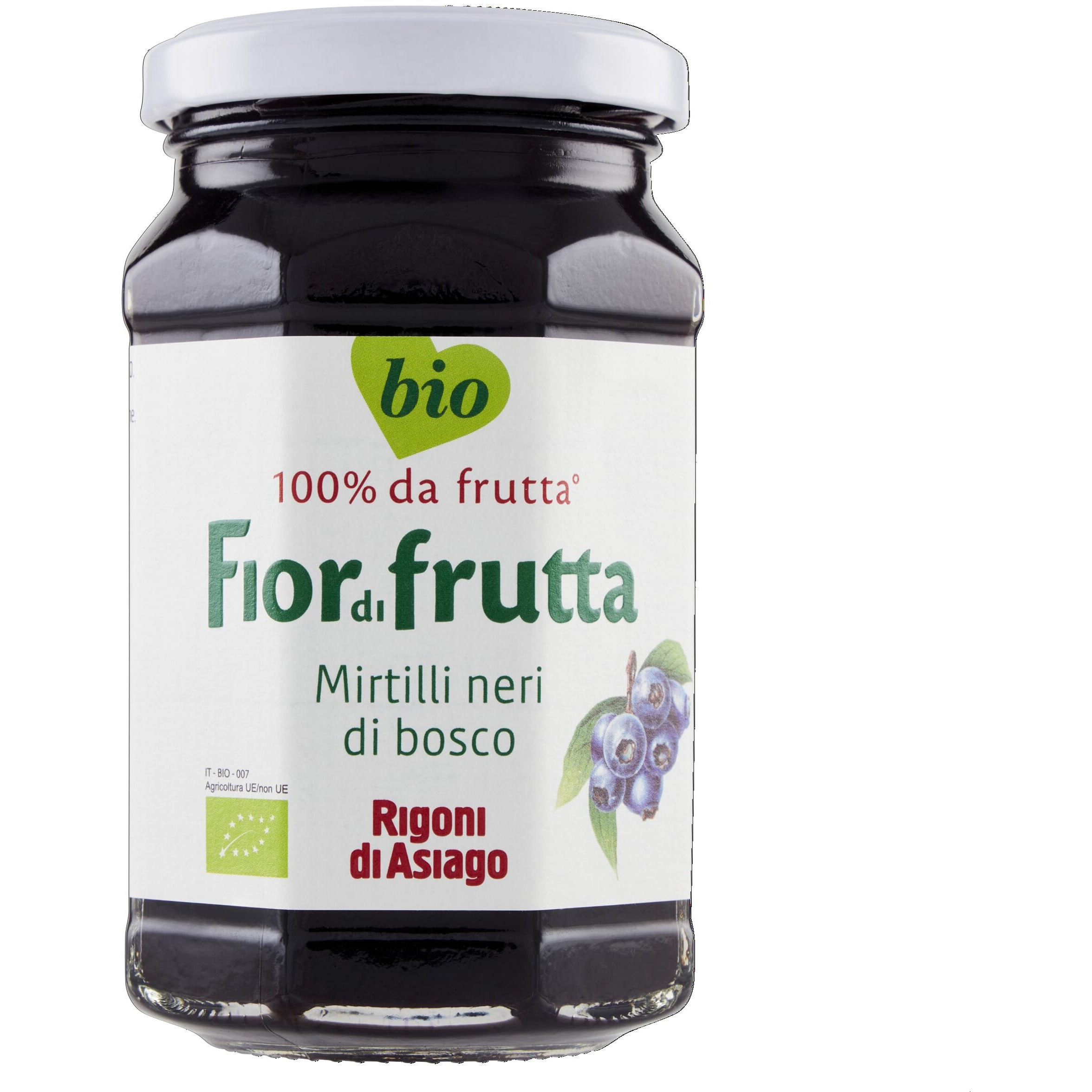 Rigoni Di Asiago Fiordifrutta Organic Fruit Spread, Wild Blueberry, 6 Count