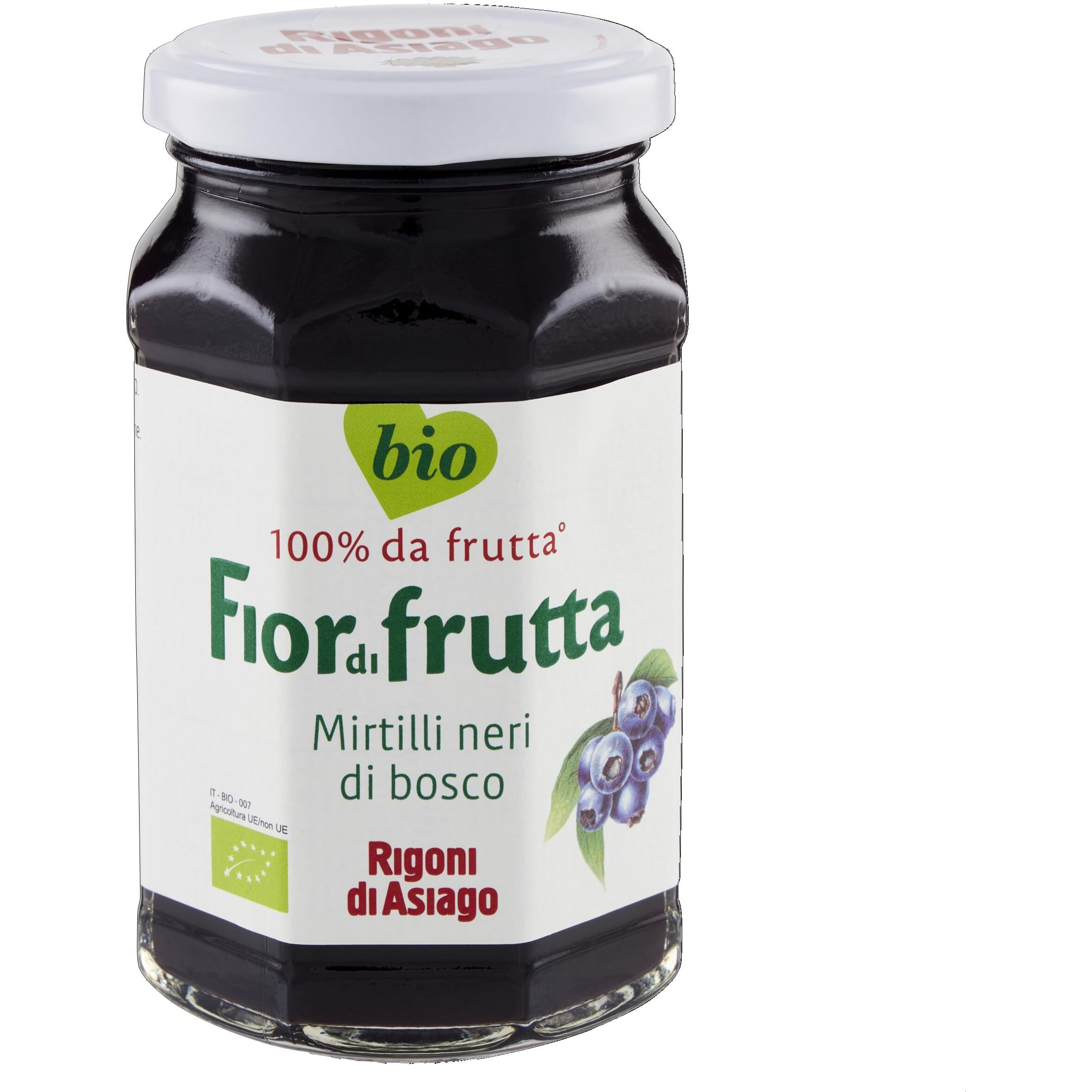 Rigoni Di Asiago Fiordifrutta Organic Fruit Spread, Wild Blueberry, 6 Count