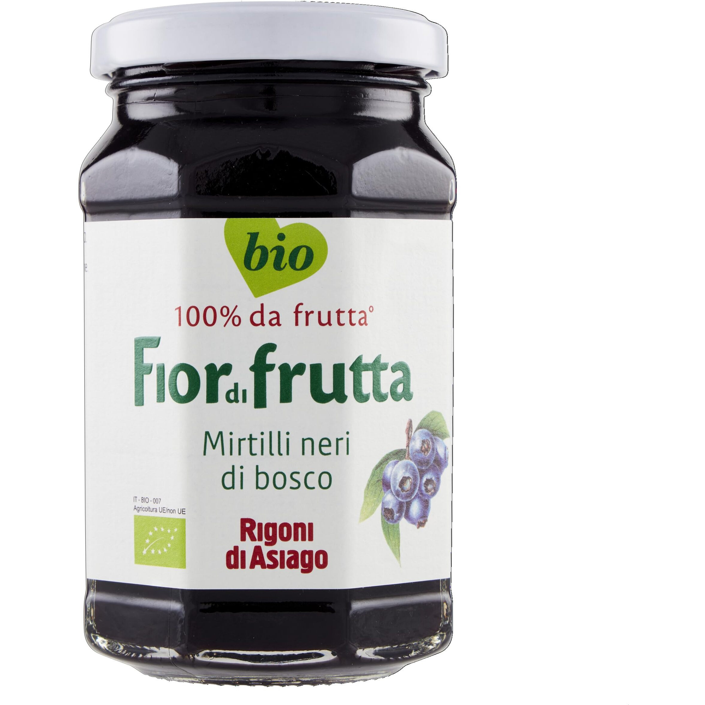 Rigoni Di Asiago Fiordifrutta Organic Fruit Spread, Wild Blueberry, 6 Count
