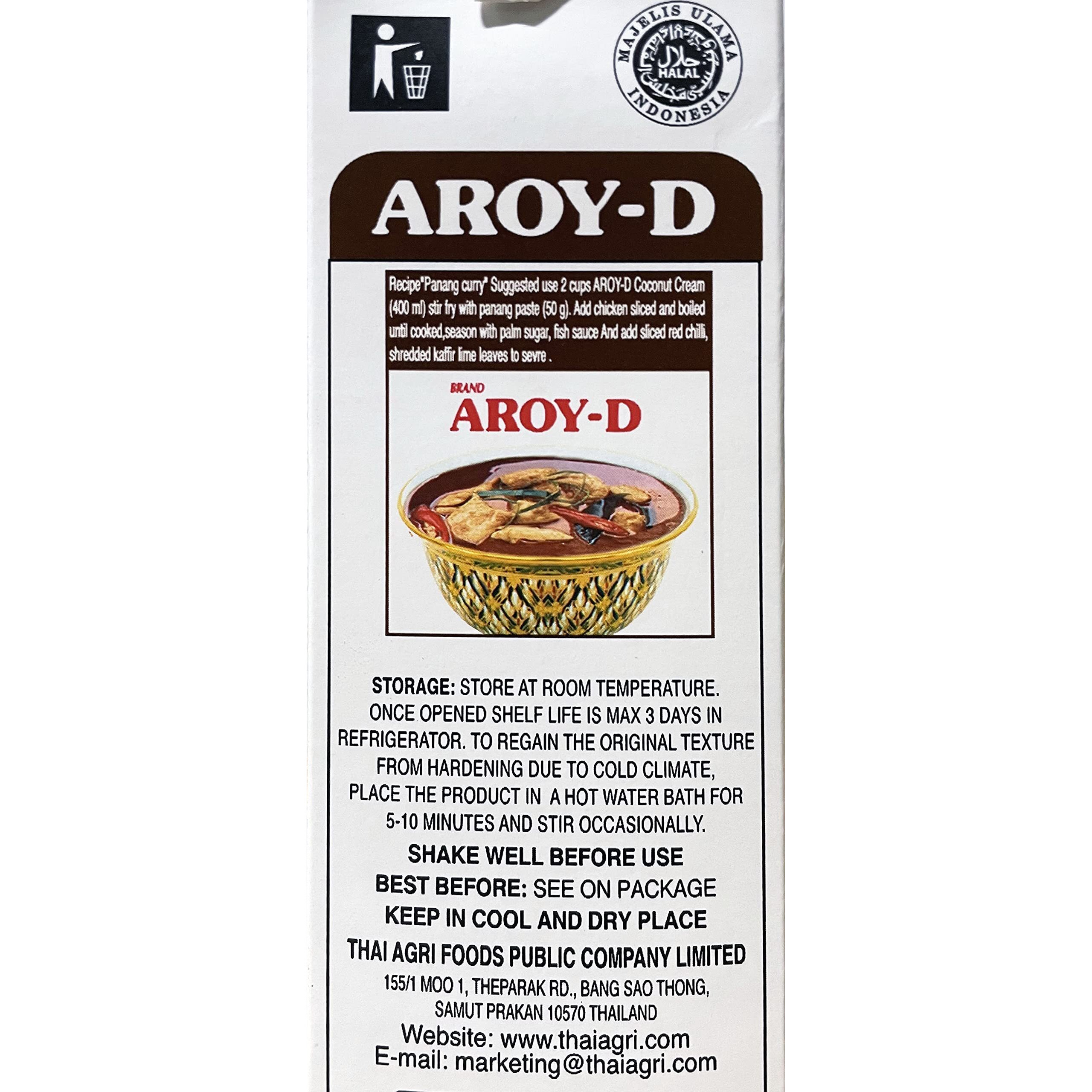 Aroy-D Coconut Cream, 33.8 Fluid Ounce (6-Pack)