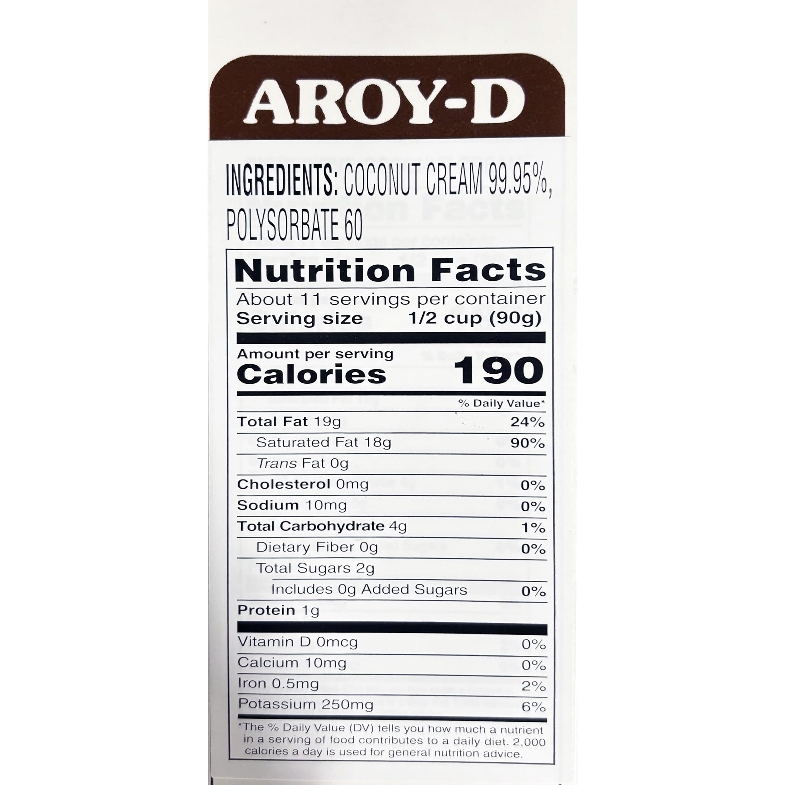 Aroy-D Coconut Cream, 33.8 Fluid Ounce (6-Pack)