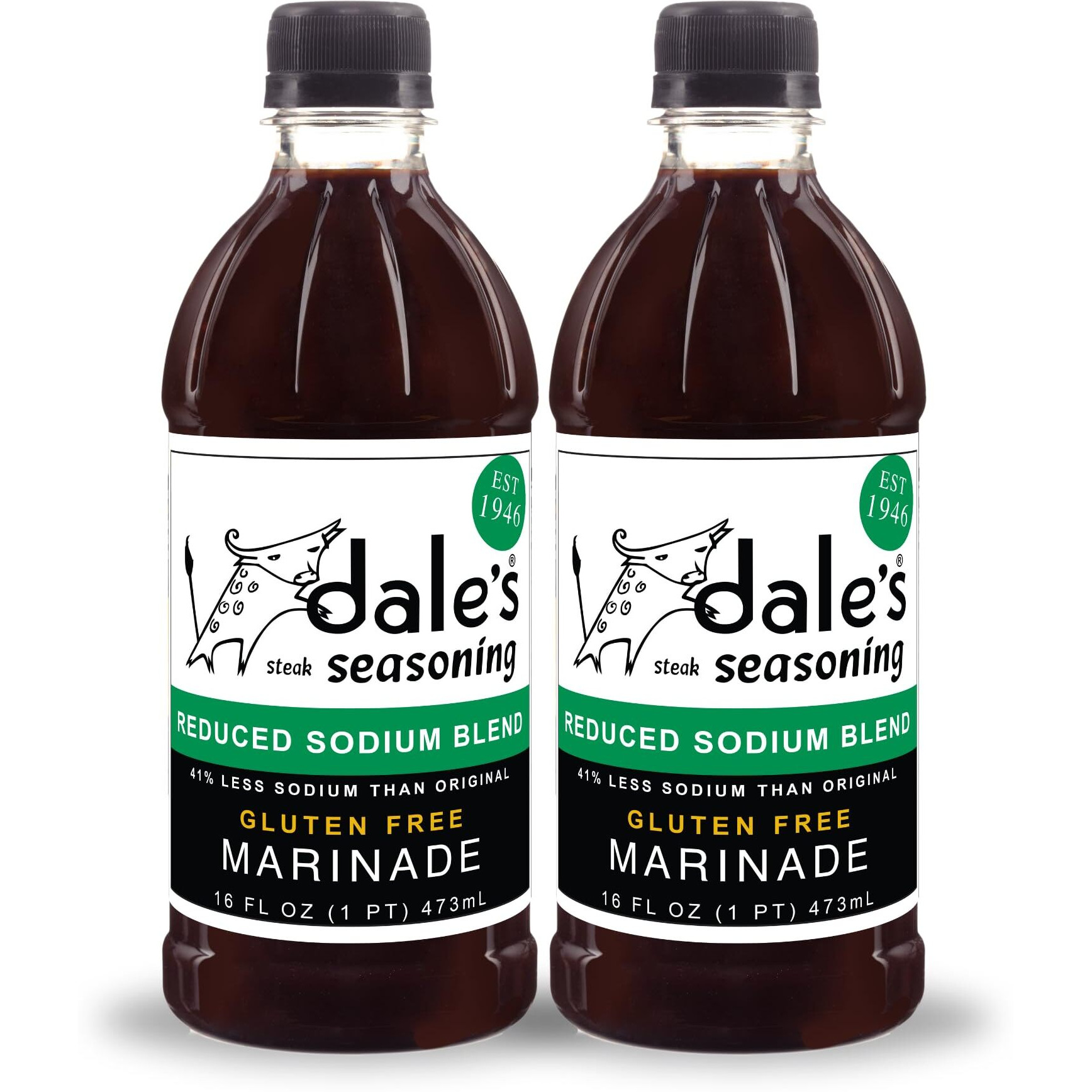 Gourmet Reduced Sodium Steak Seasoning And Marinade, By Dale's, | (2) 16 Oz Bottles | Our Award Winning Steak Sauce And Marinade Is Cholesterol Free And Low Sodium I Gluten Free