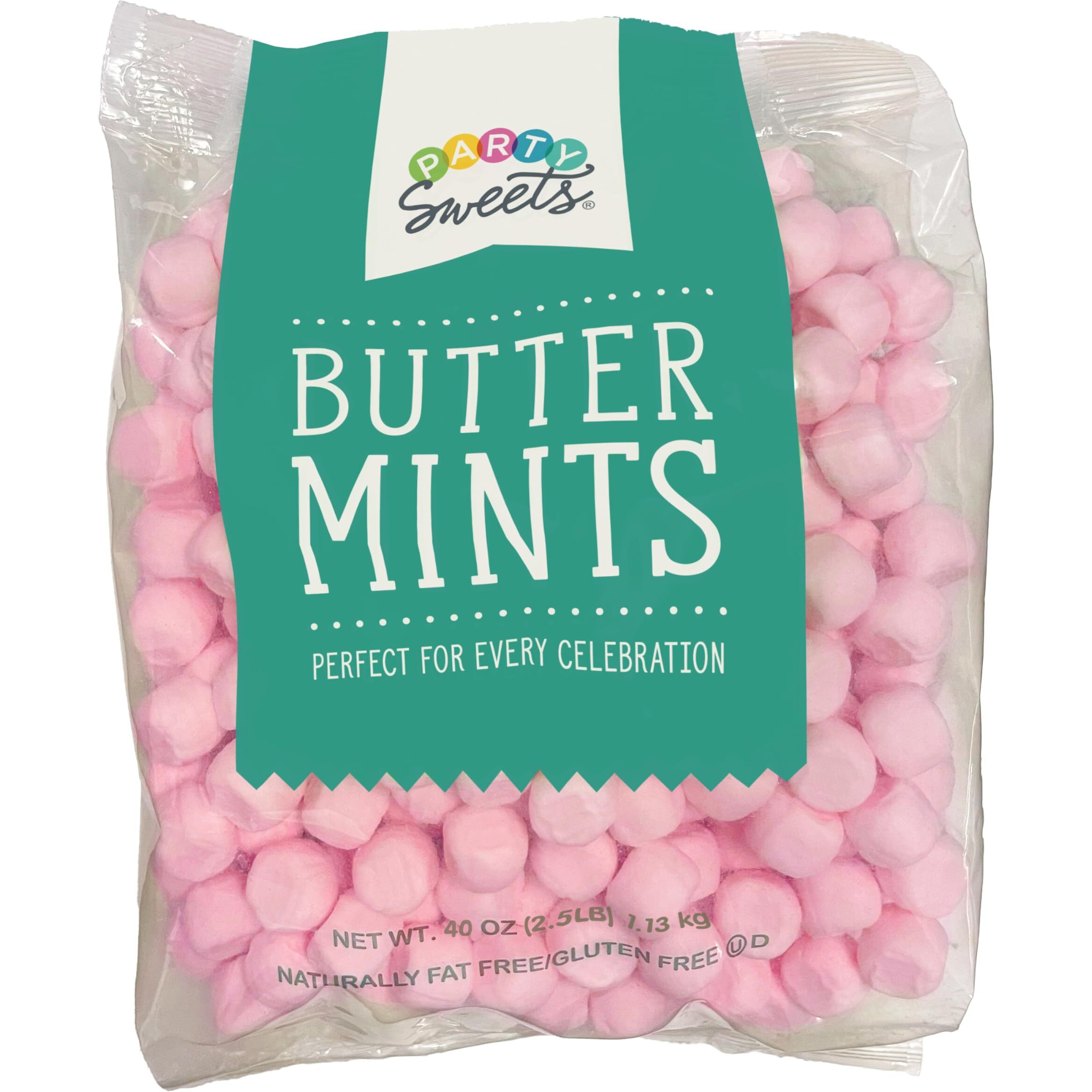 Party Sweets Pink Buttermints, 2.5 Pound, Appx. 350 Pieces From Hospitality Mints