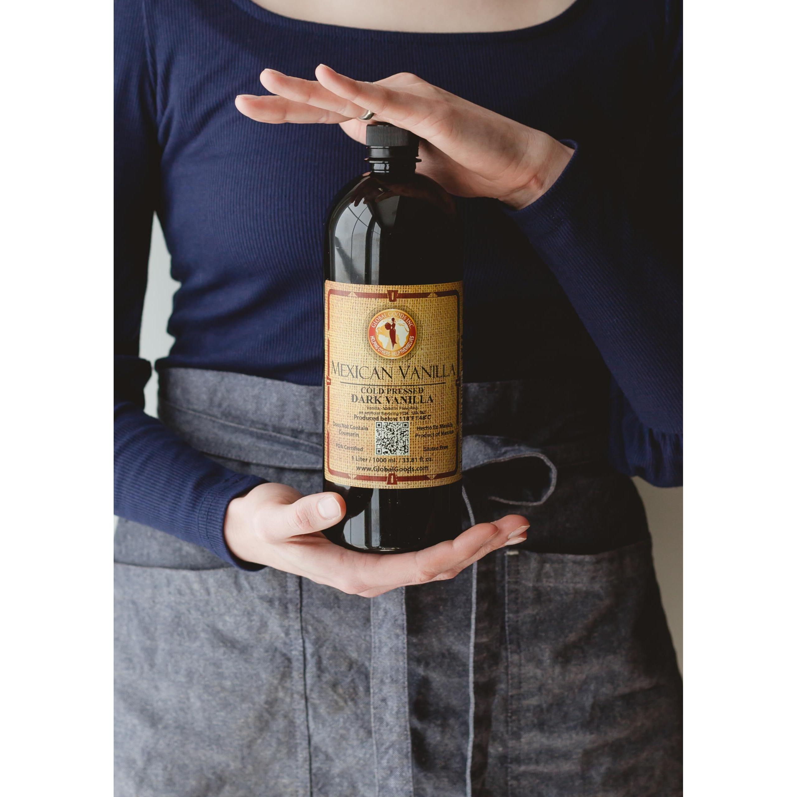 Pure Dark Mexican Vanilla Extract (Dark, 1 Liter, 33.81 Fl Oz)