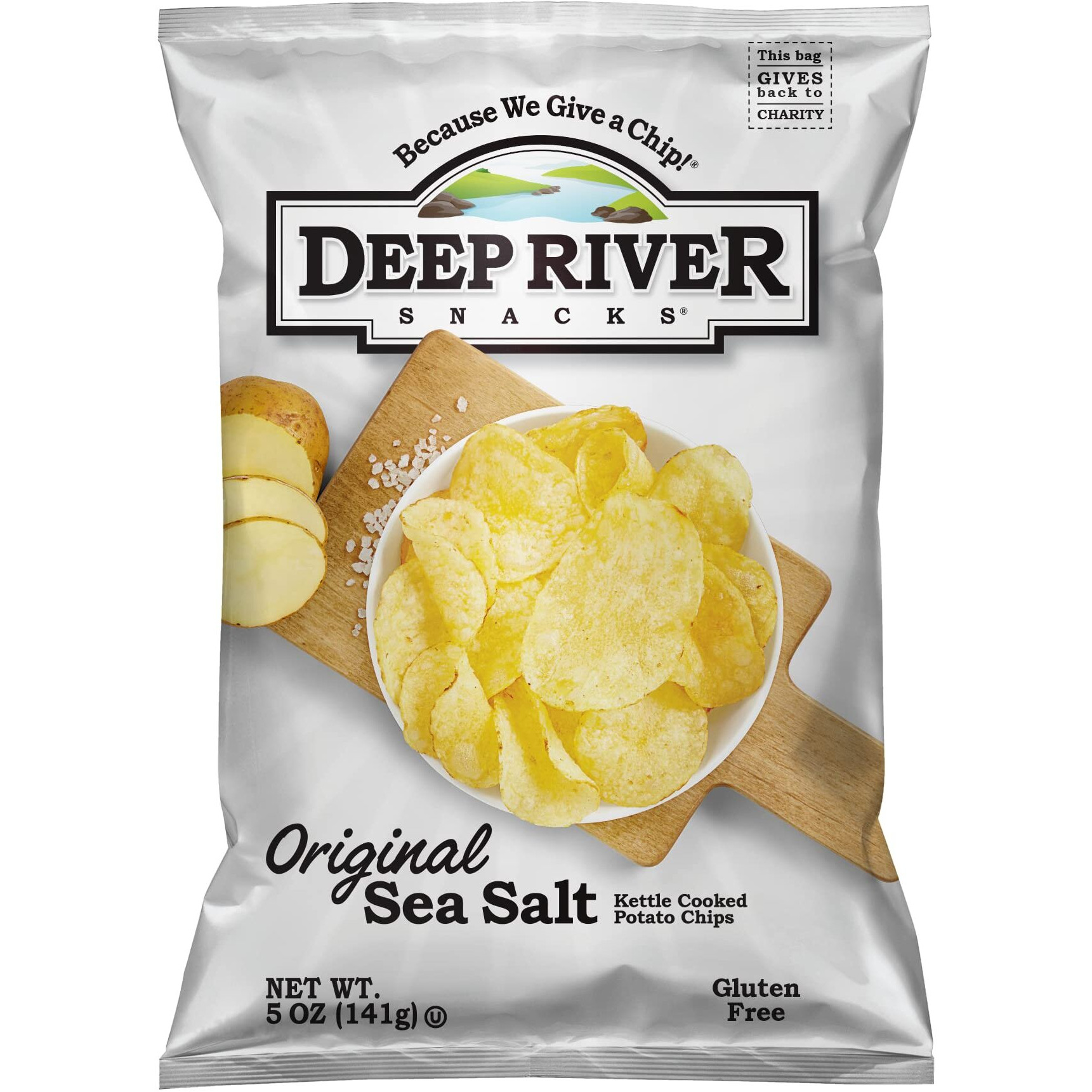 Deep River Snacks Original Sea Salt Kettle Cooked Potato Chips, 5-Ounce (Pack Of 12)