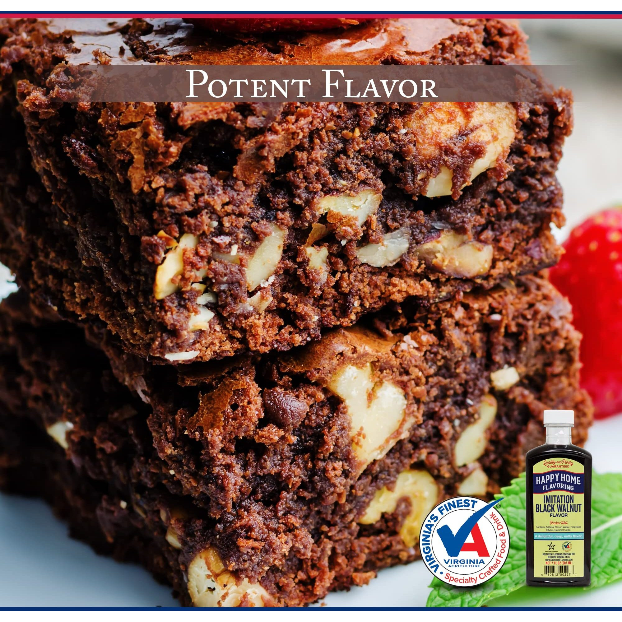 Happy Home Imitation Black Walnut Flavoring, Non-Alcoholic, Certified Kosher, 7 Oz.