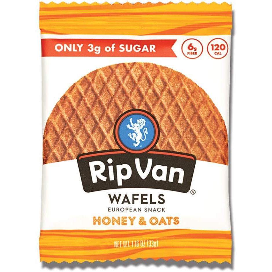 Rip Van Wafels Honey & Oats Stroopwafels - Healthy Snacks - Non Gmo Snack - Keto Friendly - Office Snacks - Low Sugar (3G) - Low Calorie Snack - 48 Count (Pack Of 1)