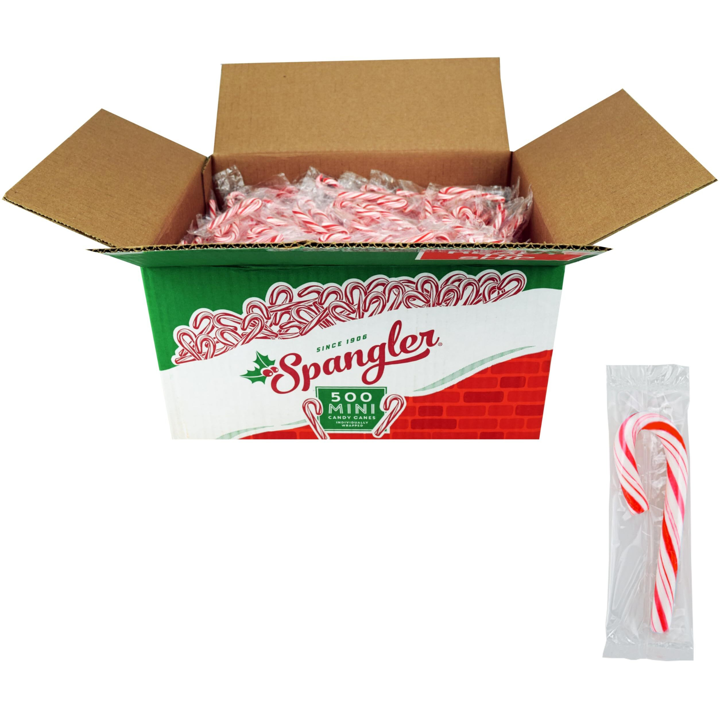 Red And White Peppermint Flavor Mini Candy Canes 1-500 Count Box