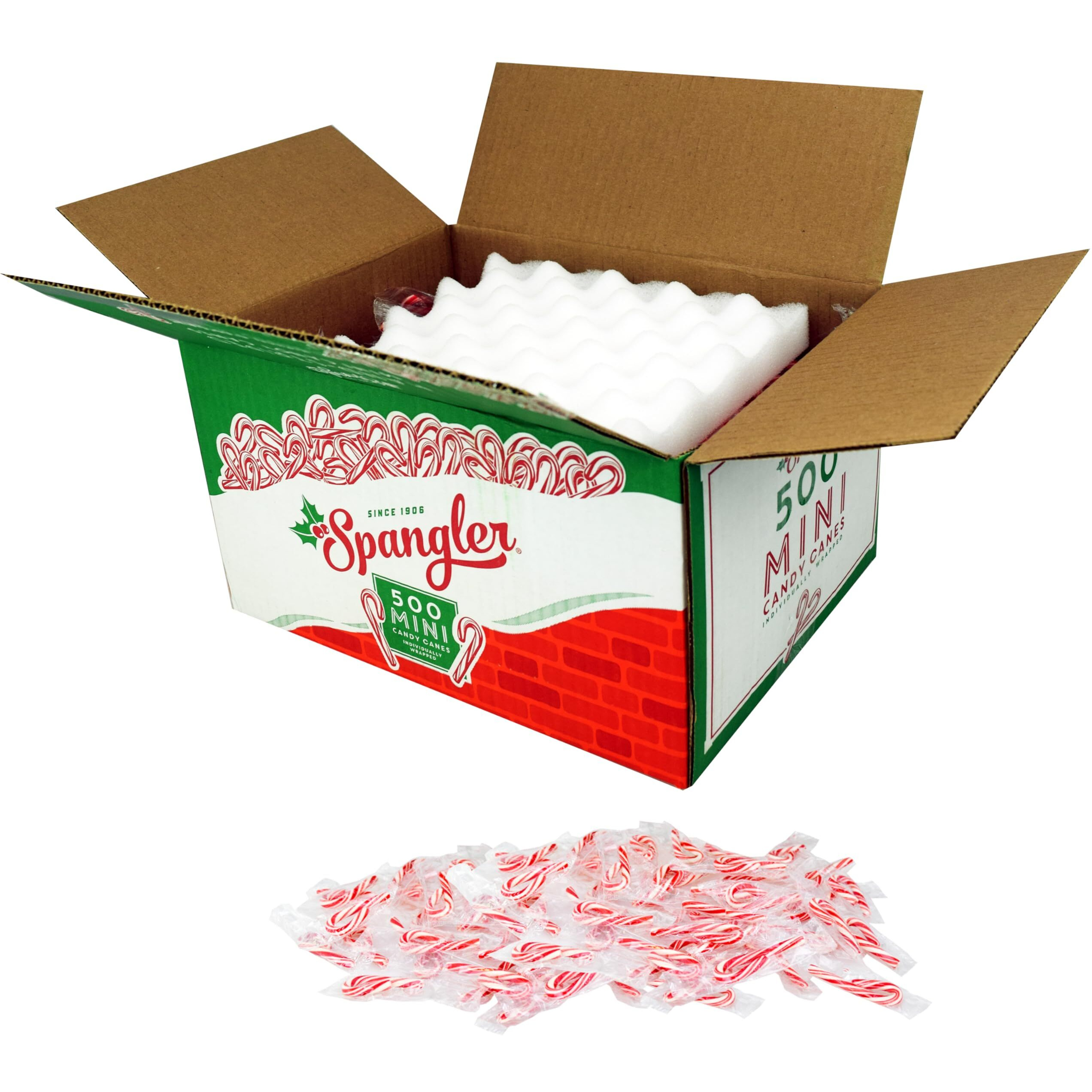 Red And White Peppermint Flavor Mini Candy Canes 1-500 Count Box