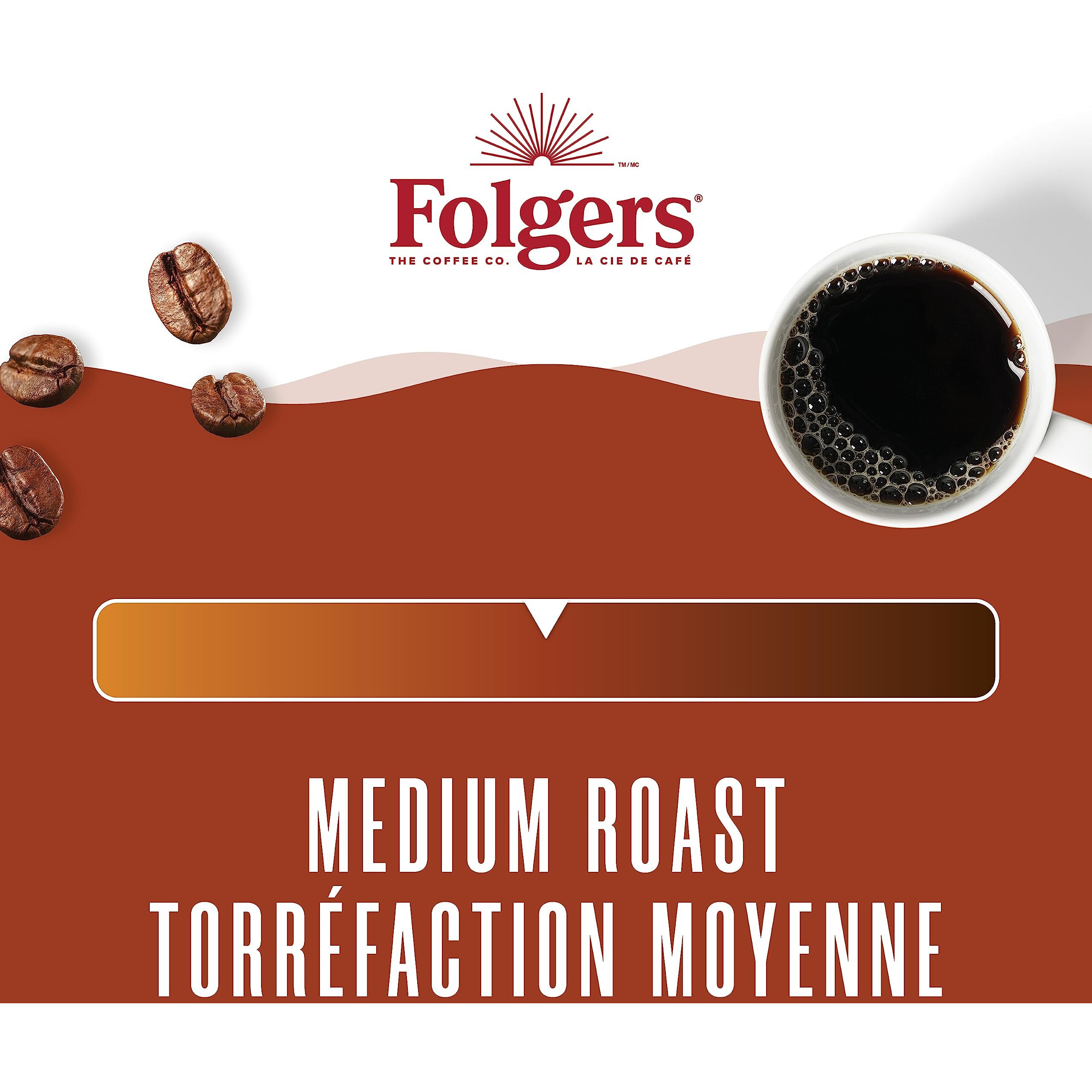 Folgers Classic Roast Medium Dark Roast, Ground Coffee, 816G Canister