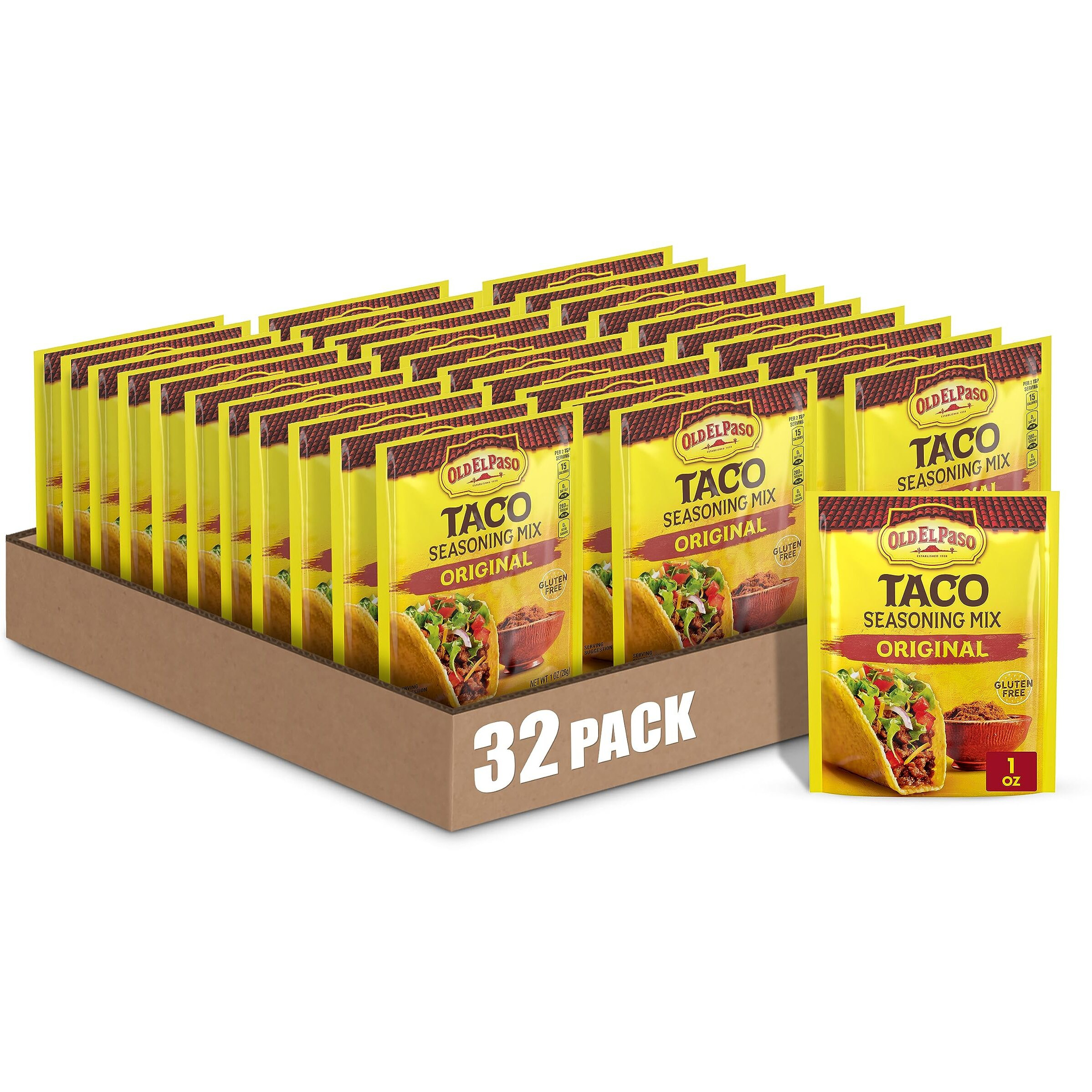Old El Paso Taco Seasoning Mix, Original Flavor, 1 Oz. (Pack Of 32)