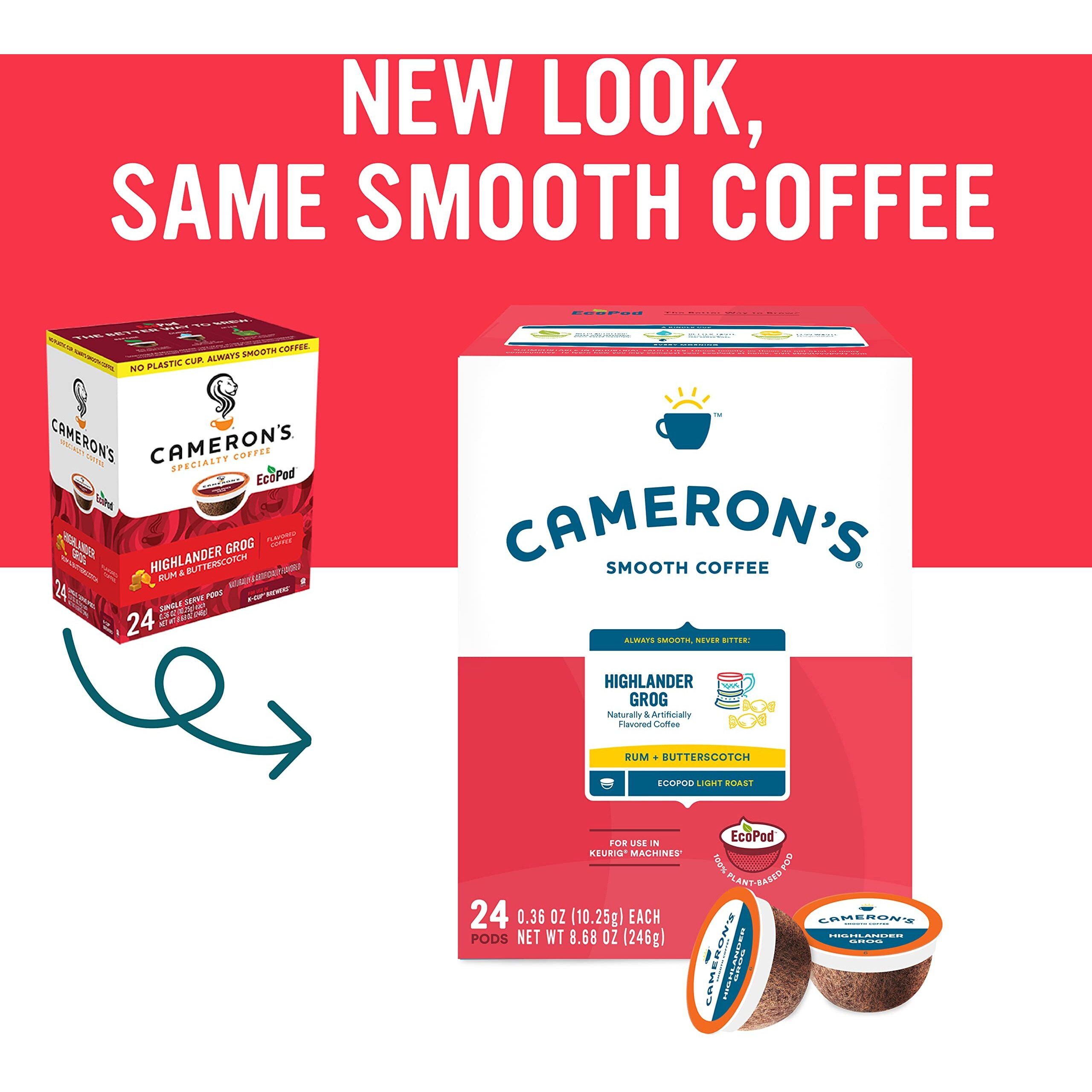 Cameron's Coffee Single Serve Pods, Flavored, Highlander Grog, 96-Count, (Pack Of 1)