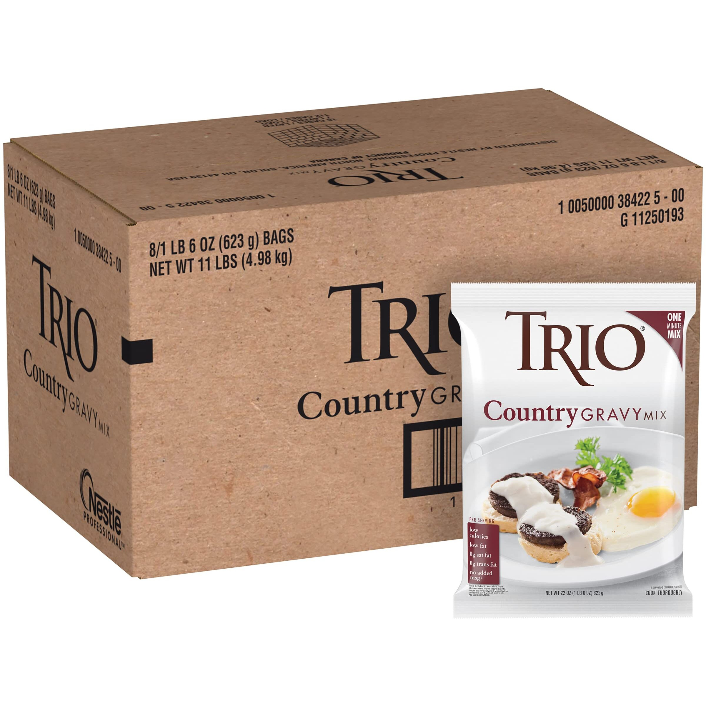 Trio Country Gravy Mix, Sausage, Holiday Roasts, Dehydrated, Just Add Water, 22 Oz Bag