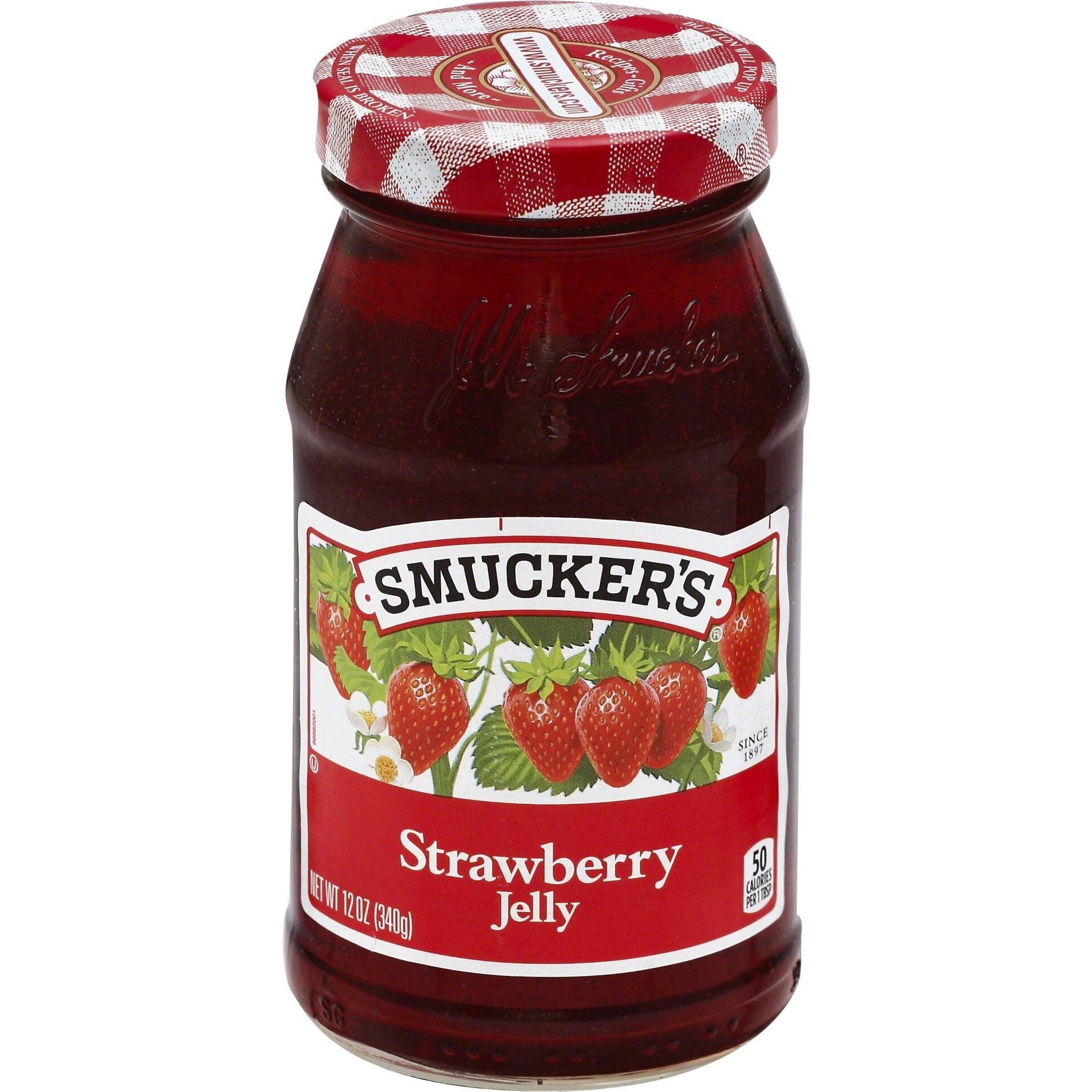 Smuckers Strawberry Jelly, Made With Real Fruitjuice, 12 Oz Glass Jar (Pack Of 1)