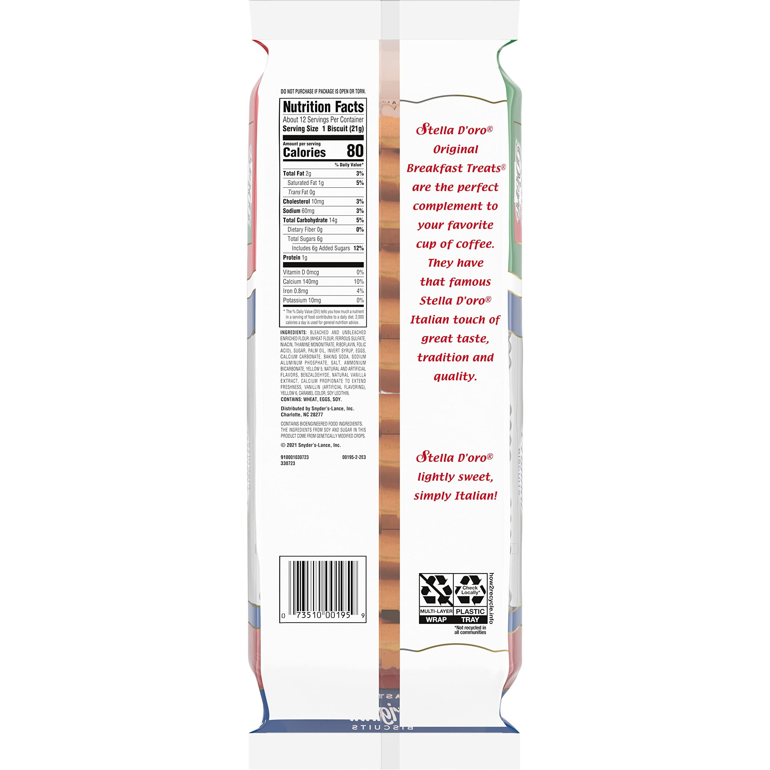 Stella D'Oro Cookies Original Breakfast Treats, 9 Oz (Pack Of 12)