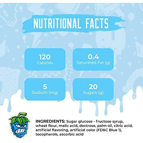 Sour Strips Flavored Sour Candy Strips, Deliciously Sour Chewy Candy Belts, Vegetarian Candies, 3 Pack (Blue Raspberry (3-Pack))