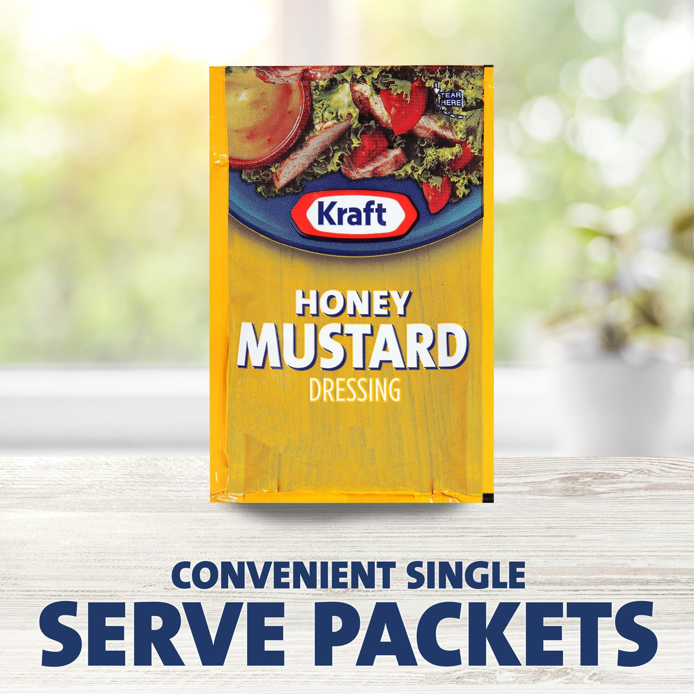 Kraft Honey Mustard Salad Dressing Single Serve Packet (1.5 Oz Packets, Pack Of 60)