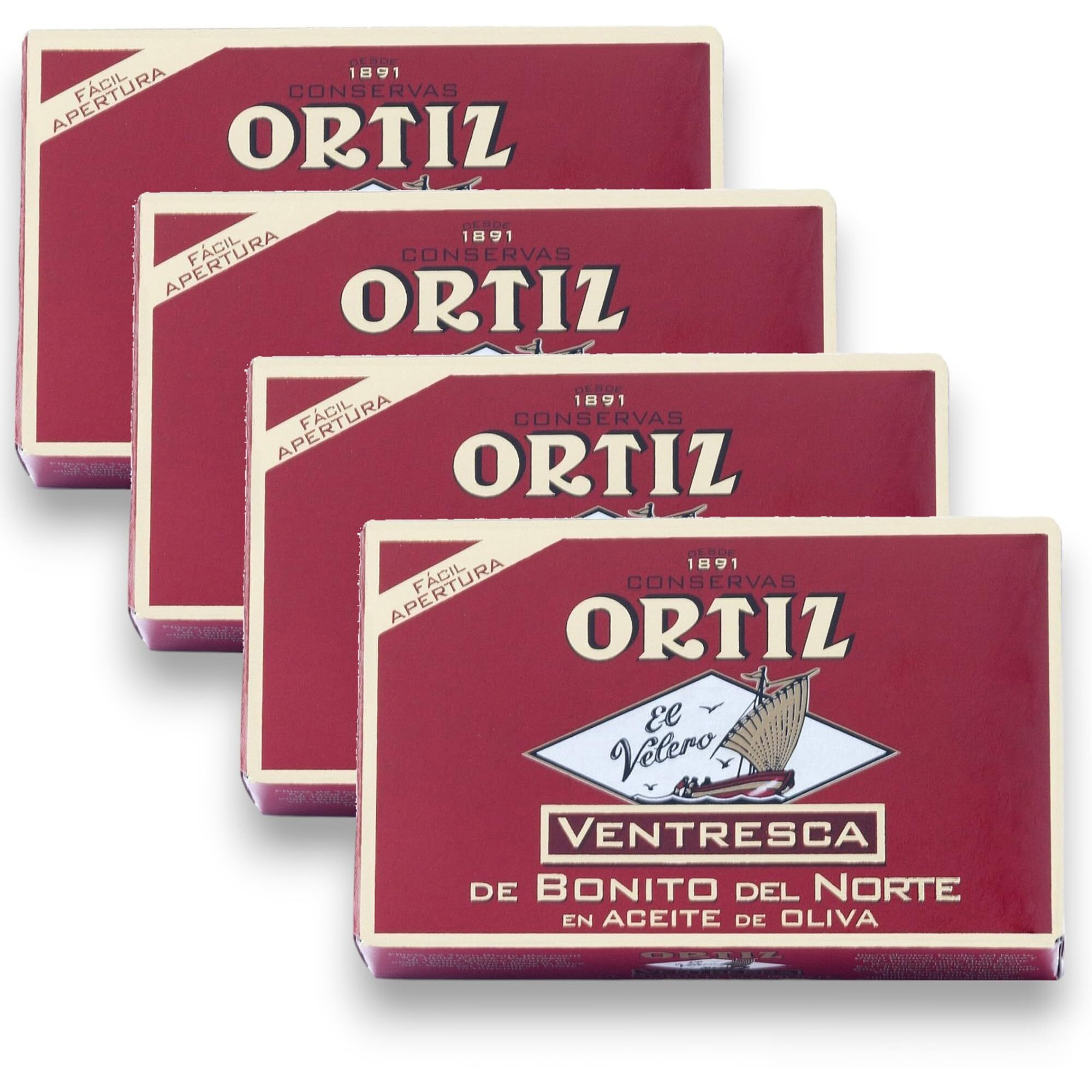 Ortiz Ventresca White Tuna Belly In Olive Oil, Tender Buttery Fillets With Exquisite Flavor, Superior Wild Caught Tuna Packed In Delicate Spanish Olive Oil, 3.88Oz Can (Pack Of 4)