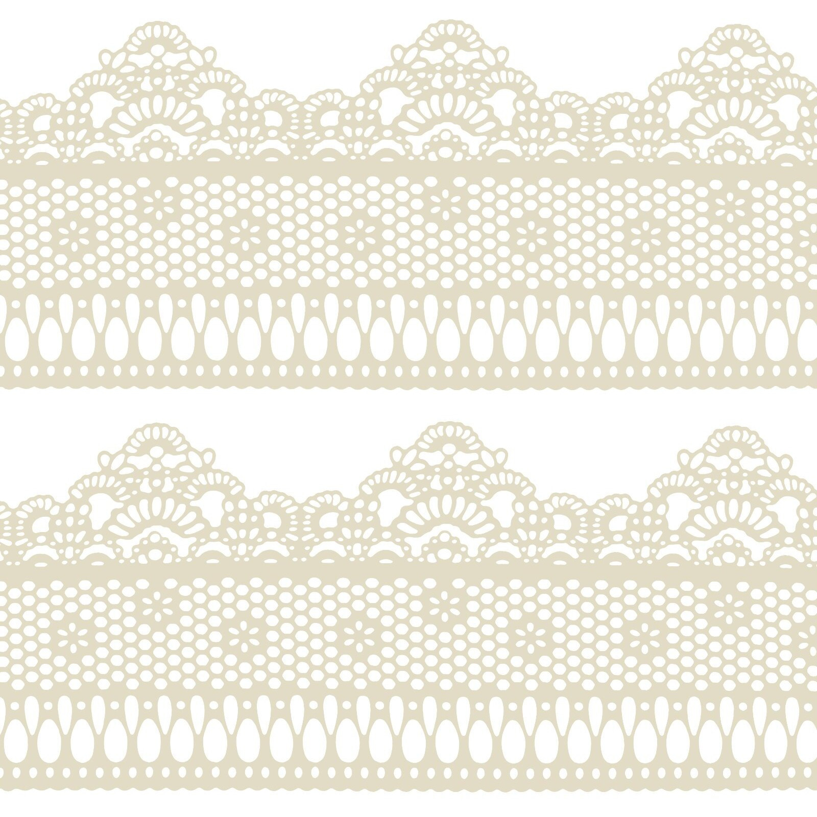 Funshowcase Ready To Use Edible Cake Lace Lattice With Small Daisy Ivory White 14-Inch 10-Piece Set