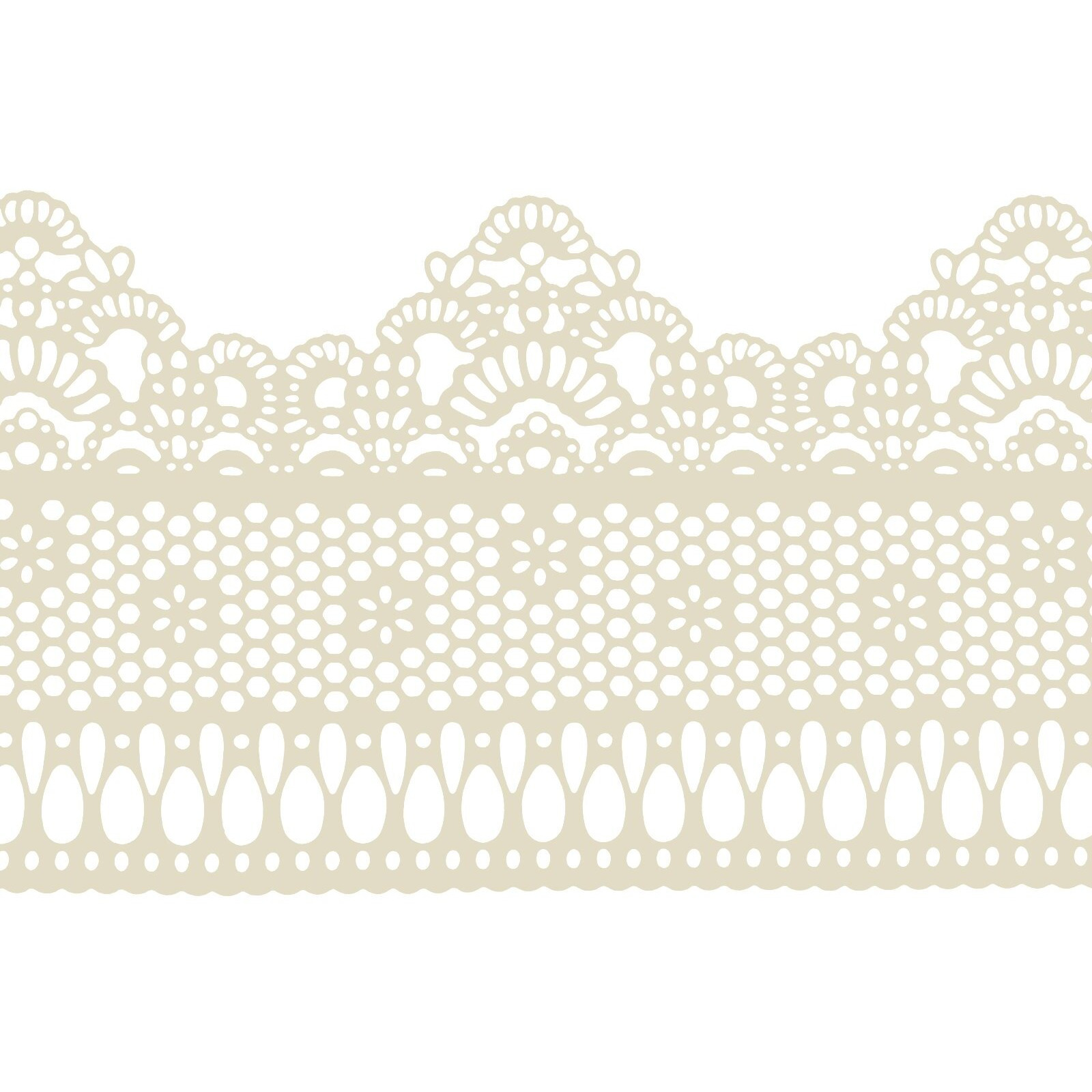 Funshowcase Ready To Use Edible Cake Lace Lattice With Small Daisy Ivory White 14-Inch 10-Piece Set