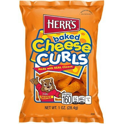 Herr's Baked Cheese Curls, 1 Ounce (Pack Of 42 Bags)