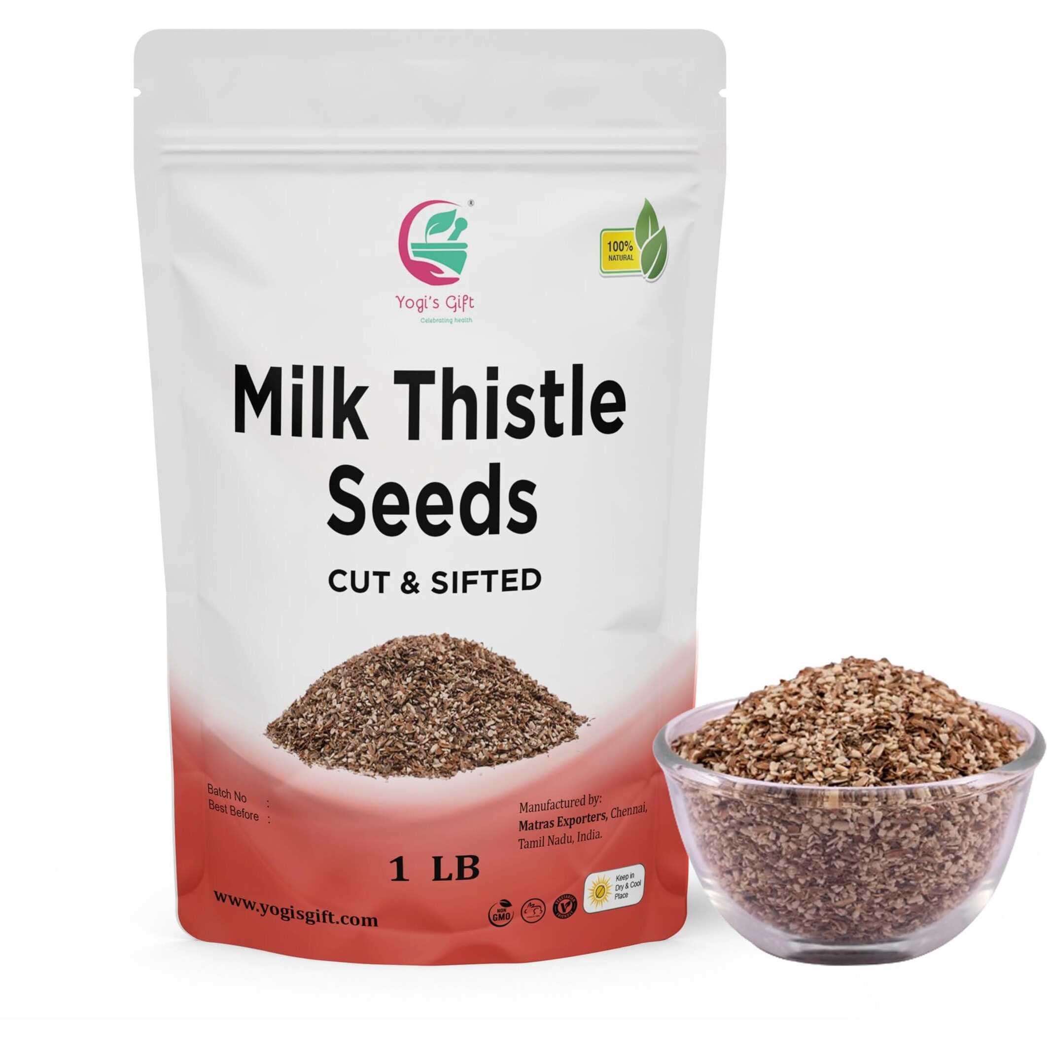 Milk Thistle Tea (Seeds) 1 Lb | Promotes Liver Health | Loose Bulk Bag | By Yogi's Gift