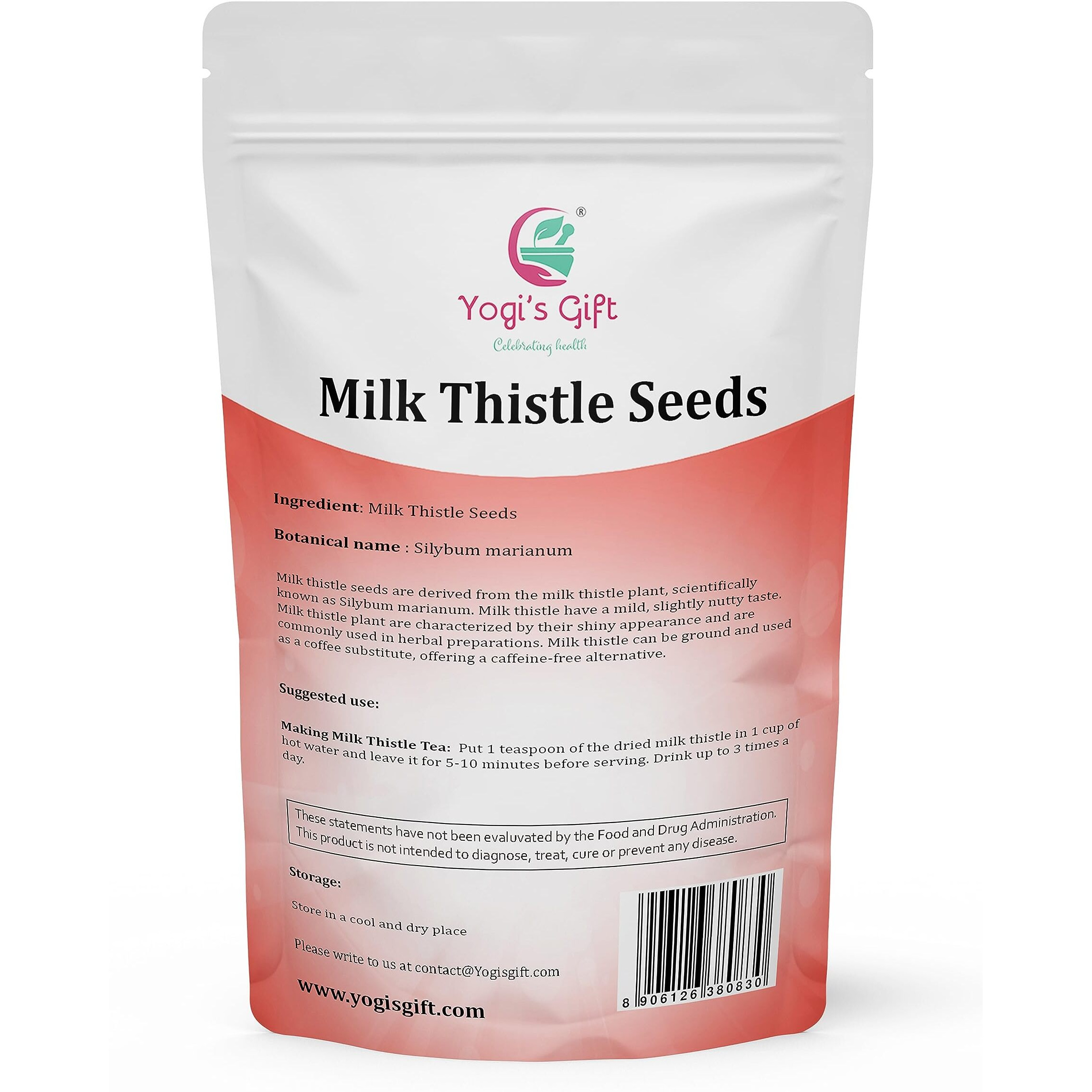 Milk Thistle Tea (Seeds) 1 Lb | Promotes Liver Health | Loose Bulk Bag | By Yogi's Gift