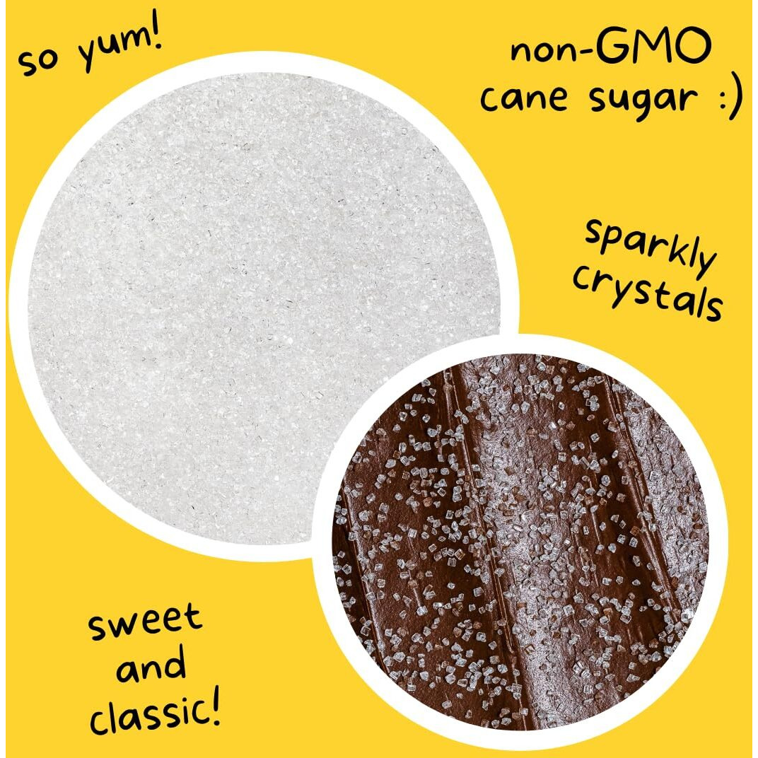 Supernatural Twinkles Decorating Sprinkles, Crystal Clear Sanding Sugar, Non-Gmo, Vegan, 3Oz, Made In Usa