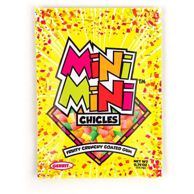 Gerrits Mini Mini Fruit Chicles Gum, 0.79 Ounce Pouches - 20 Count Display Box