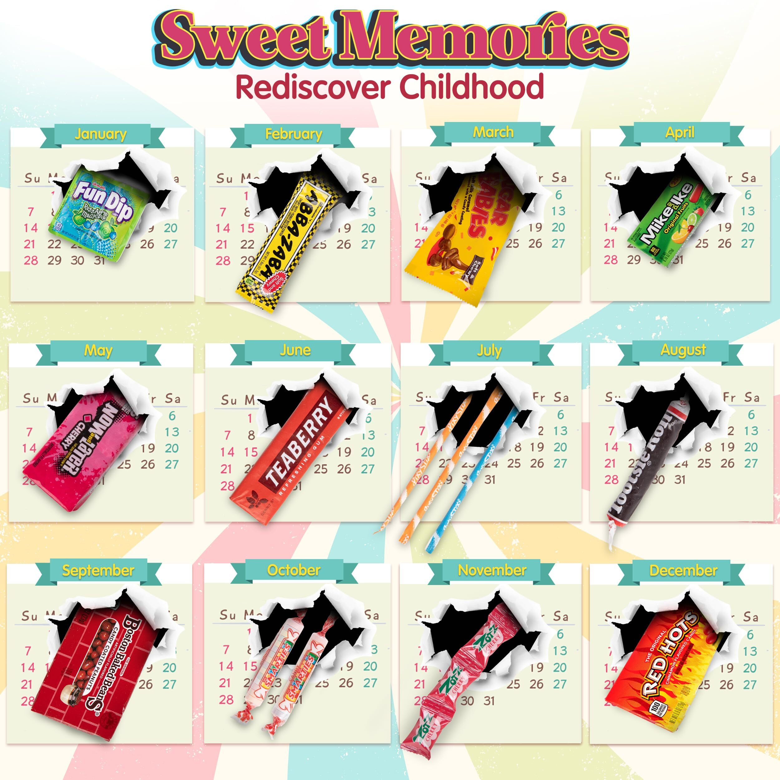 Retro Candy Yum ~1973 Vintage Candy Box With 30 Kinds Of 1970S Retro Candy - Perfect 51St Birthday Gifts For Women & Men Celebrate With A Nostalgic Taste Of The Past From The 70S