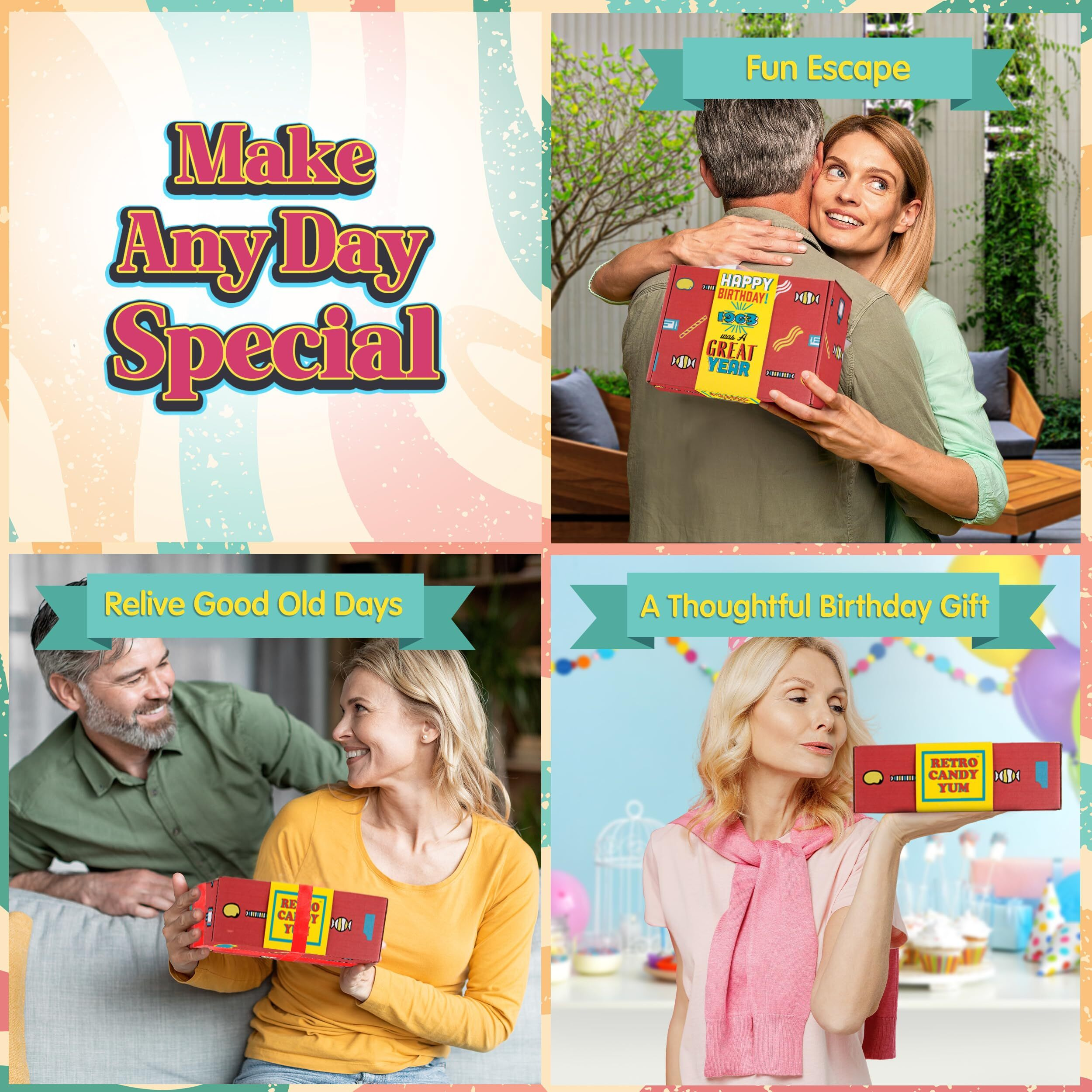 Retro Candy Yum ~1973 Vintage Candy Box With 30 Kinds Of 1970S Retro Candy - Perfect 51St Birthday Gifts For Women & Men Celebrate With A Nostalgic Taste Of The Past From The 70S