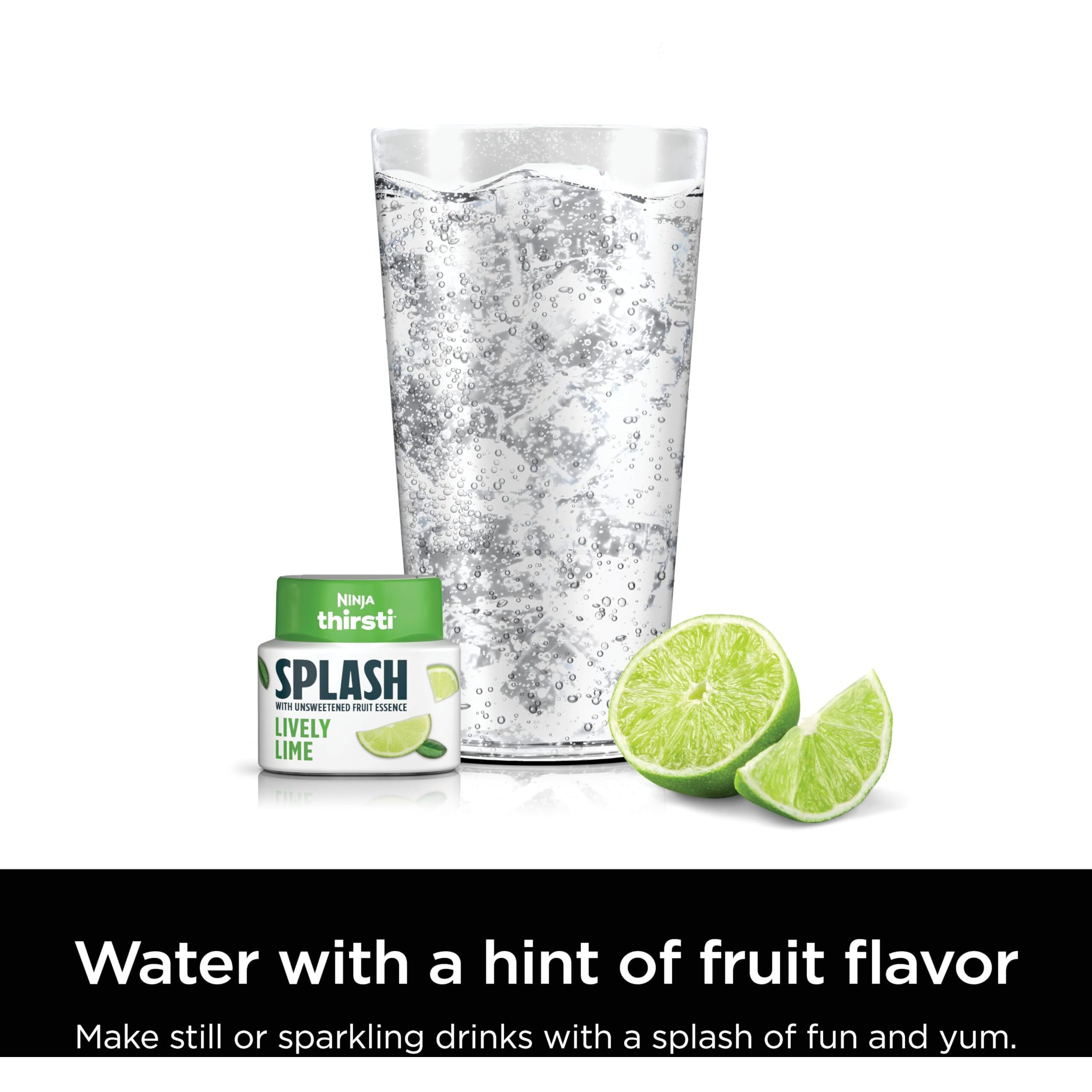 Ninja Thirsti Flavored Water Drops, Splash With Unsweetened Fruit Essence, Lively Lime, 3 Pack, Zero Calories,Zero Sugar, Zero Sweeteners, 2.07 Fl Oz, Makes 20, 12Oz Drinks, Wcflimam