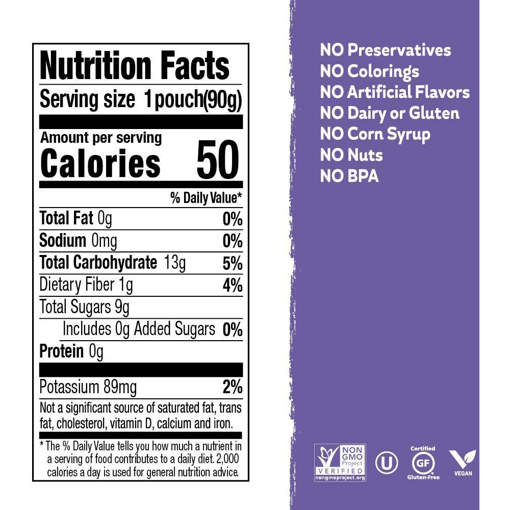 Buddy Fruits Snacks To Go Multifruit Unsweetened Applesauce 3.2Oz Pouch (18Pk) Gluten-Nut-Dairy-Preservatives-Bpa Free, Non Gmo, Kosher