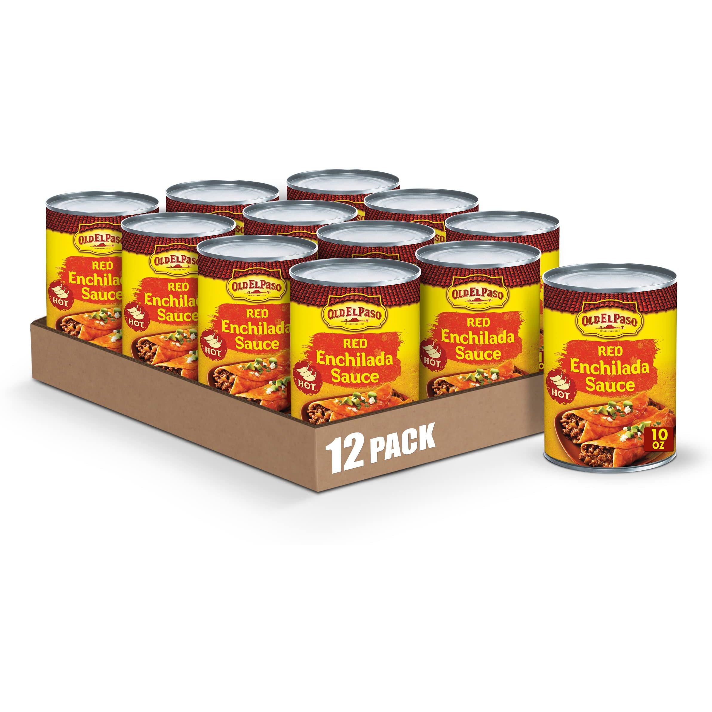 Old El Paso Hot Red Enchilada Sauce, 10 Oz. (Pack Of 12)