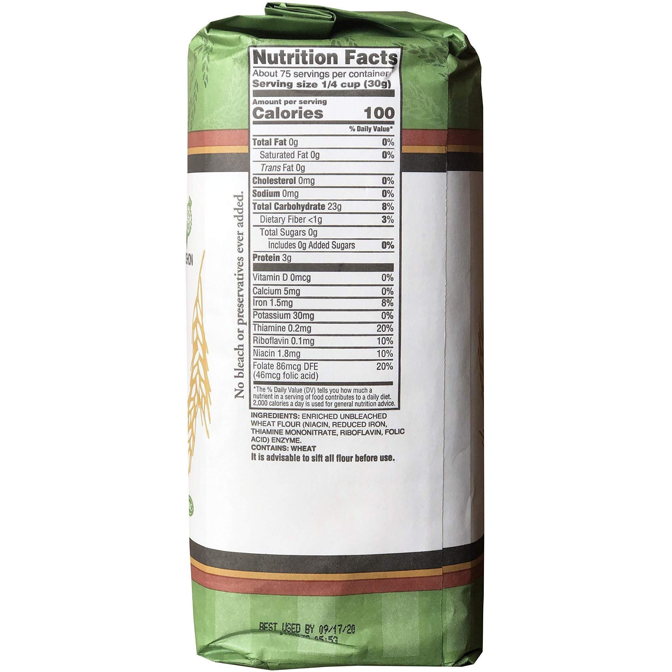 Glicks Unbleached High Gluten Flour, (5 Pounds) Enriched, Presifted, Kosher, No Preservatives