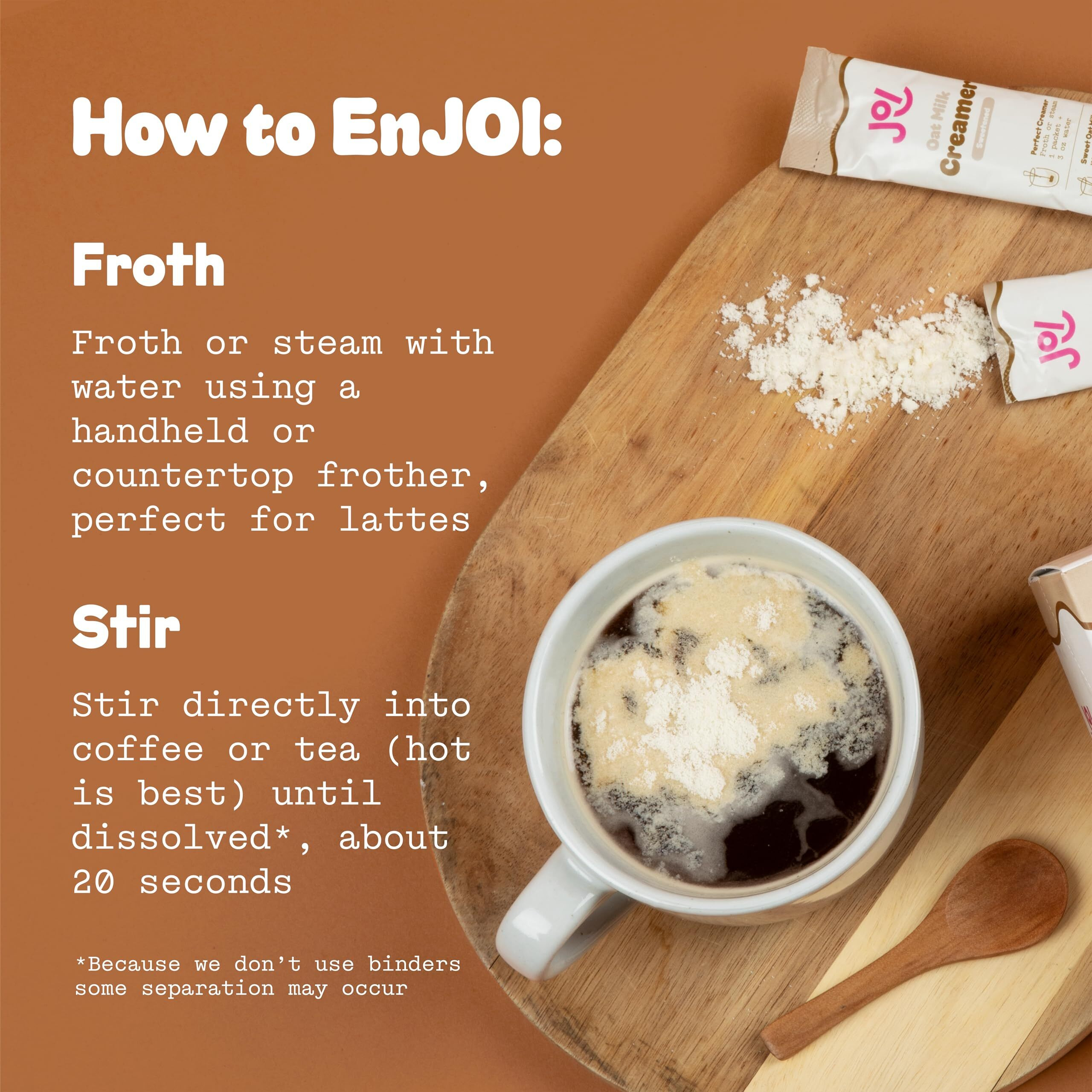 Oat Milk Coffee Creamer, Sweetened 10Ct Carton By Joi - Superfood, Vegan, Dairy Free, Plant Based, Kosher, Shelf-Stable, Barista, Fortified With Calcium. Use In Coffee Or Protein Shakes. Single Serve.