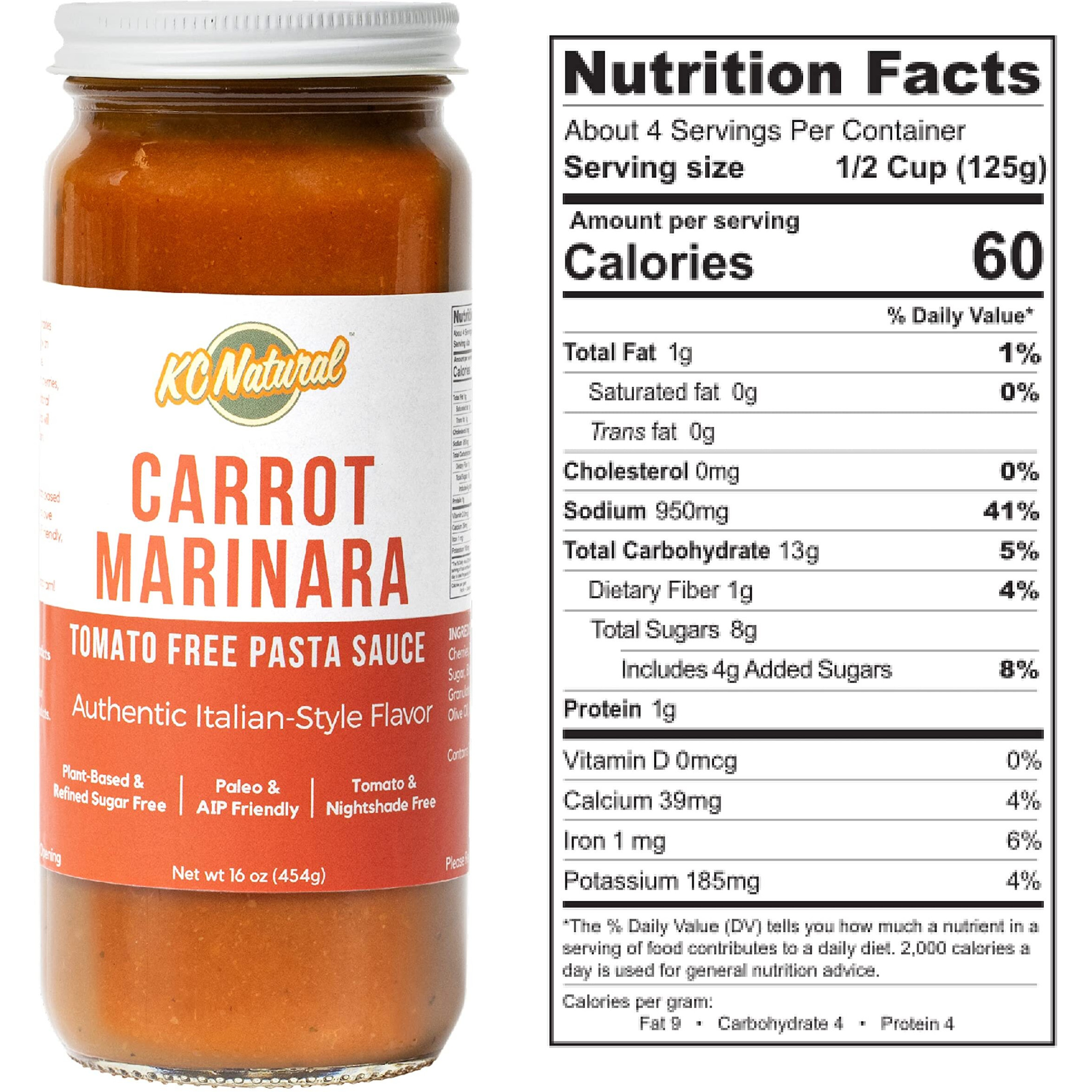 Kc Natural - Paleo Aip No Tomato Carrot Marinara - 16 Oz