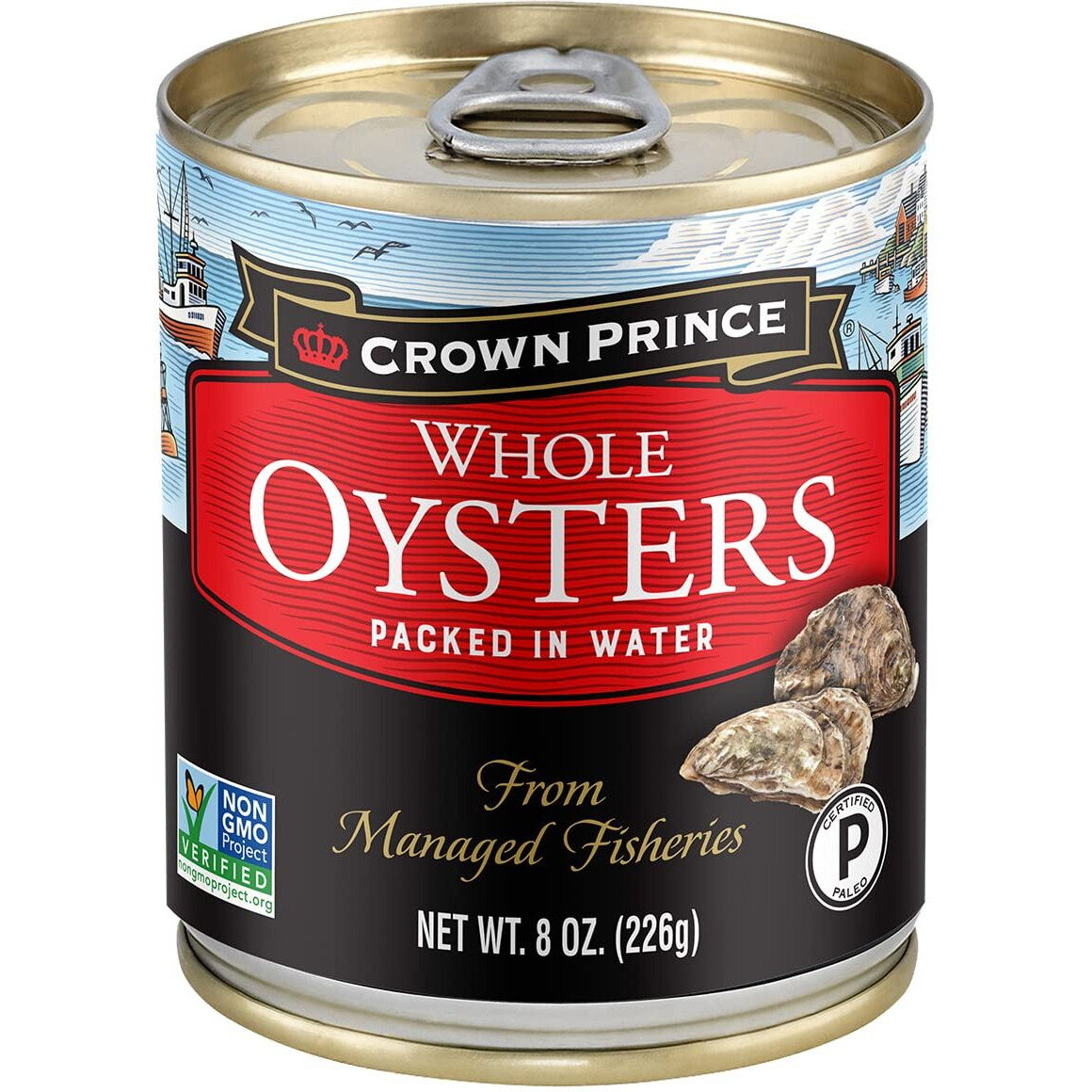 Crown Prince Whole Boiled Oysters, 8-Ounce Cans (Pack Of 12)