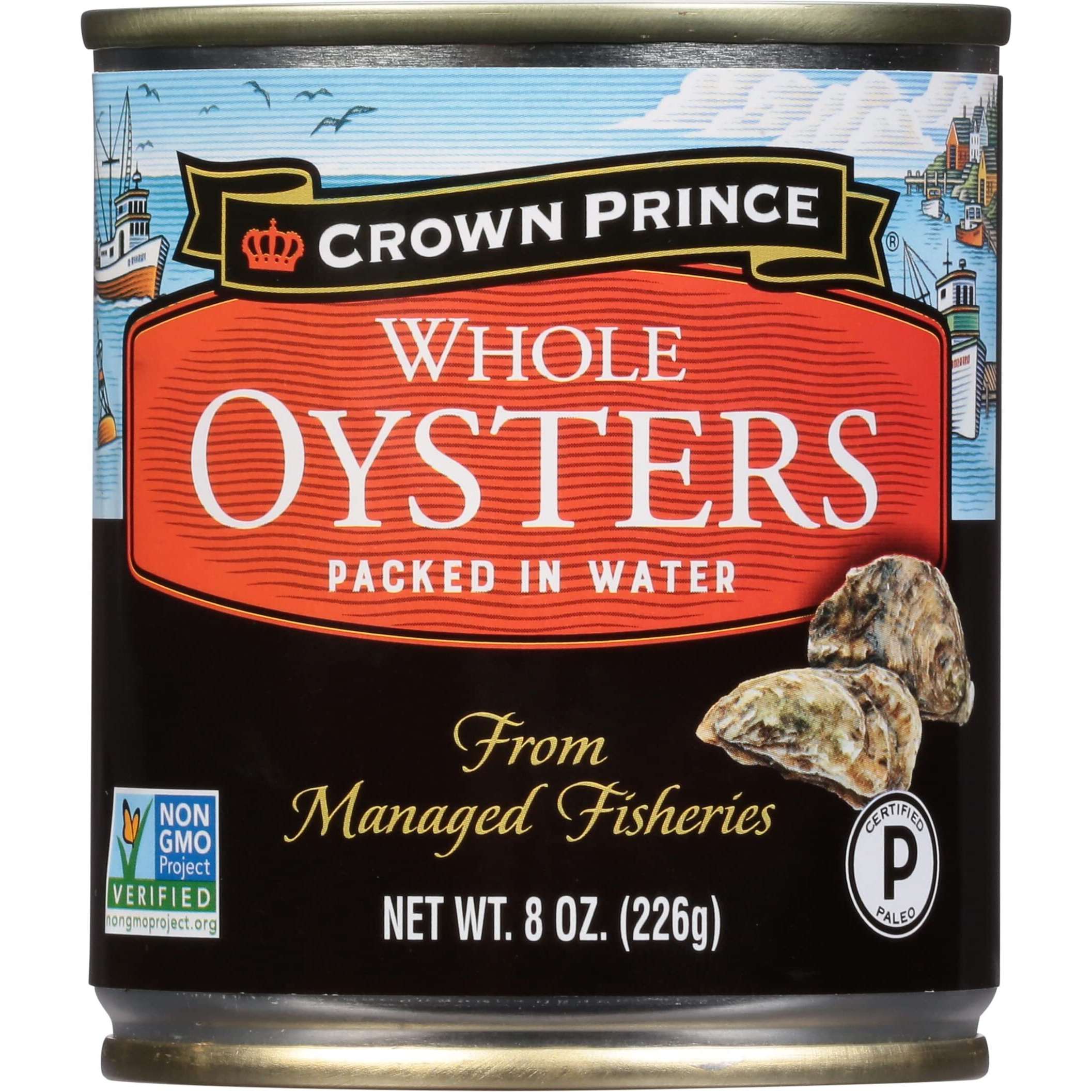 Crown Prince Whole Boiled Oysters, 8-Ounce Cans (Pack Of 12)