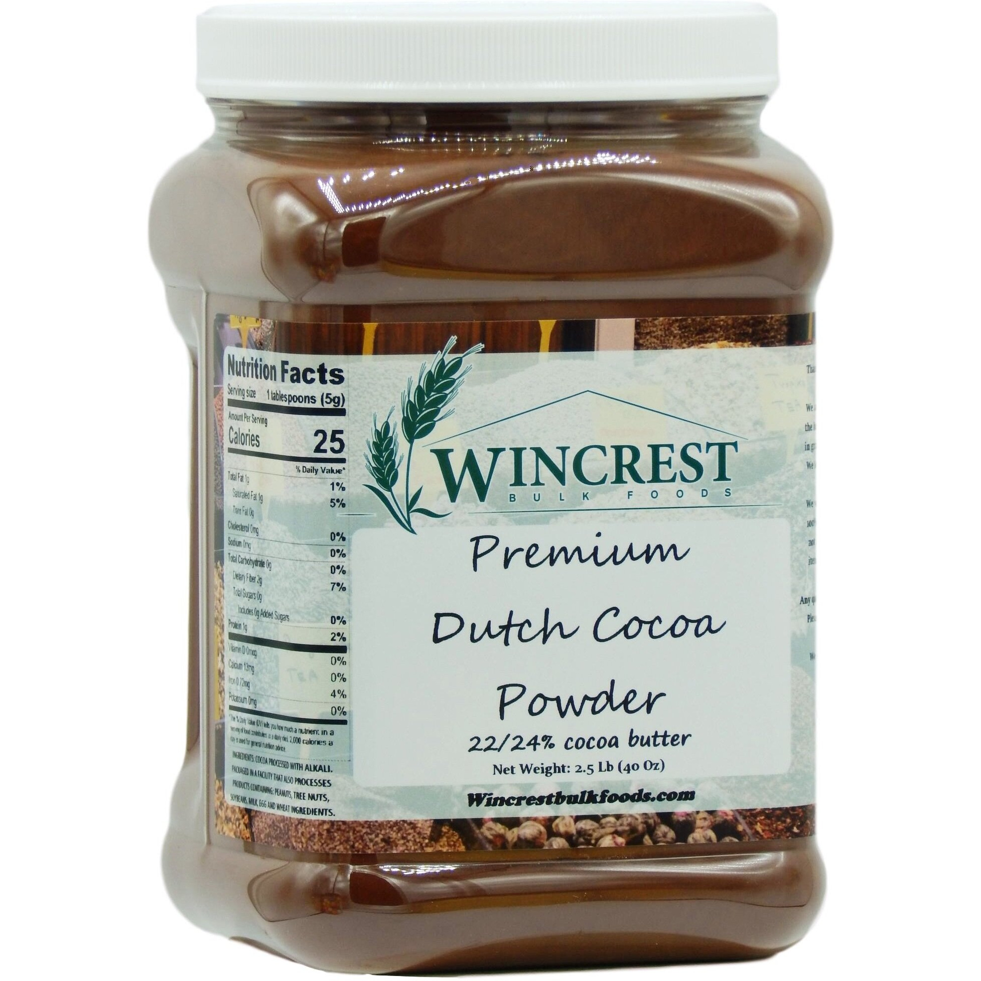 Premium High Fat Dutch Cocoa Powder - 2.5 Lb Tub