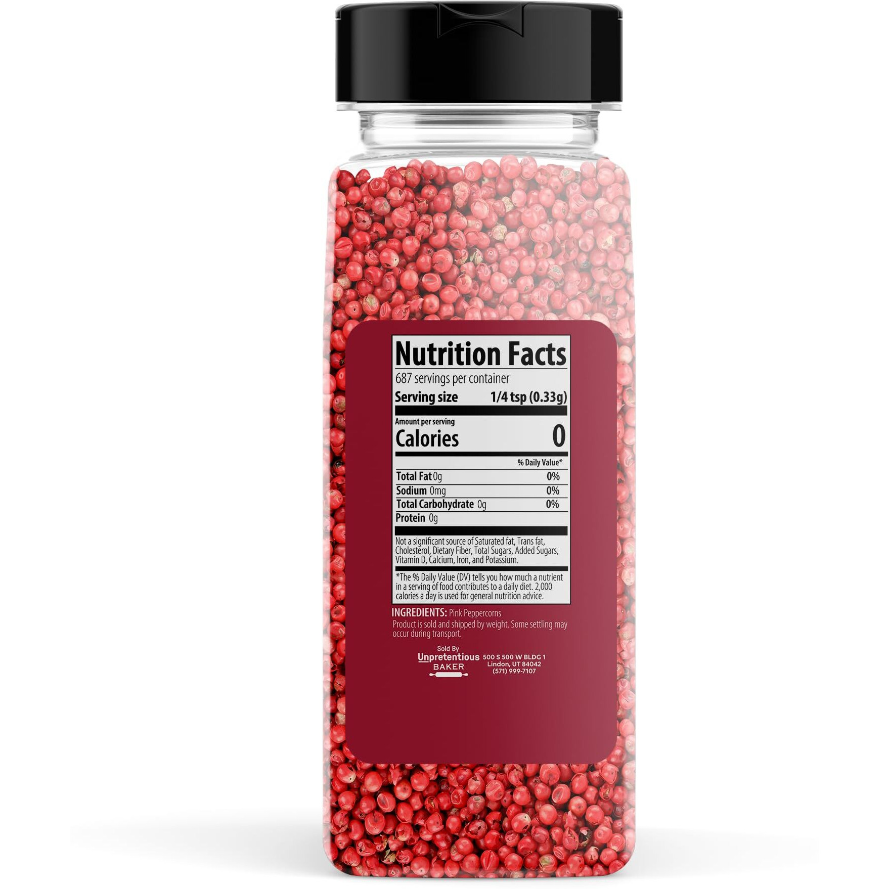 Unpretentious Whole Pink Peppercorns, 4 Cups, From Brazilian Pepper Trees, Fruity & Spicy Taste
