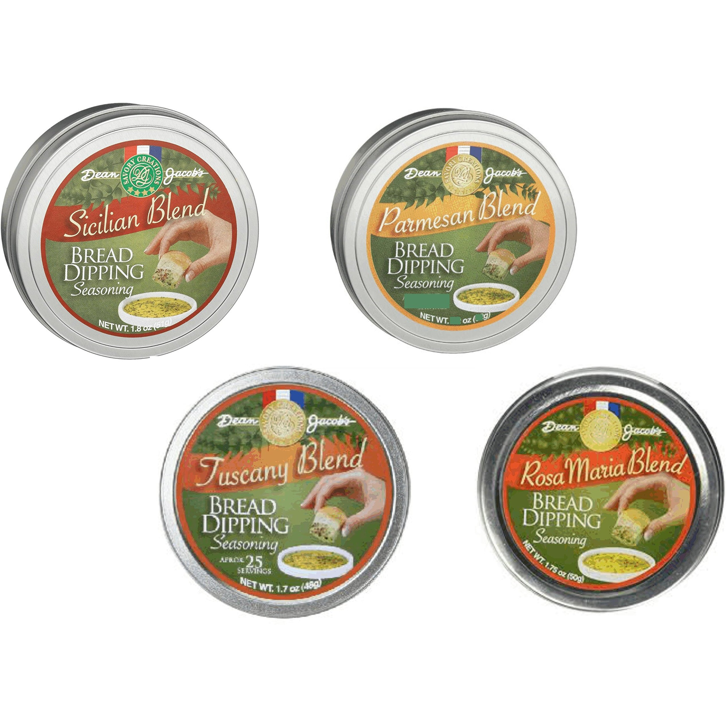 Dean Jacob's Bread Dipping Collection ~ Set Of 4 Tins