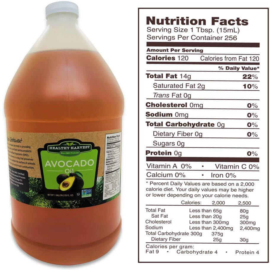 Healthy Harvest Non-Gmo Avocado Oil - Great For Sauces And , Cooking, Frying And More - Nutritious And Rich With Antioxidants (1 Gallon)