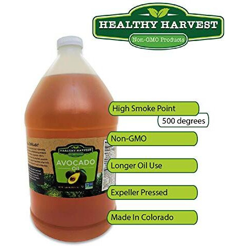 Healthy Harvest Non-Gmo Avocado Oil - Great For Sauces And , Cooking, Frying And More - Nutritious And Rich With Antioxidants (1 Gallon)