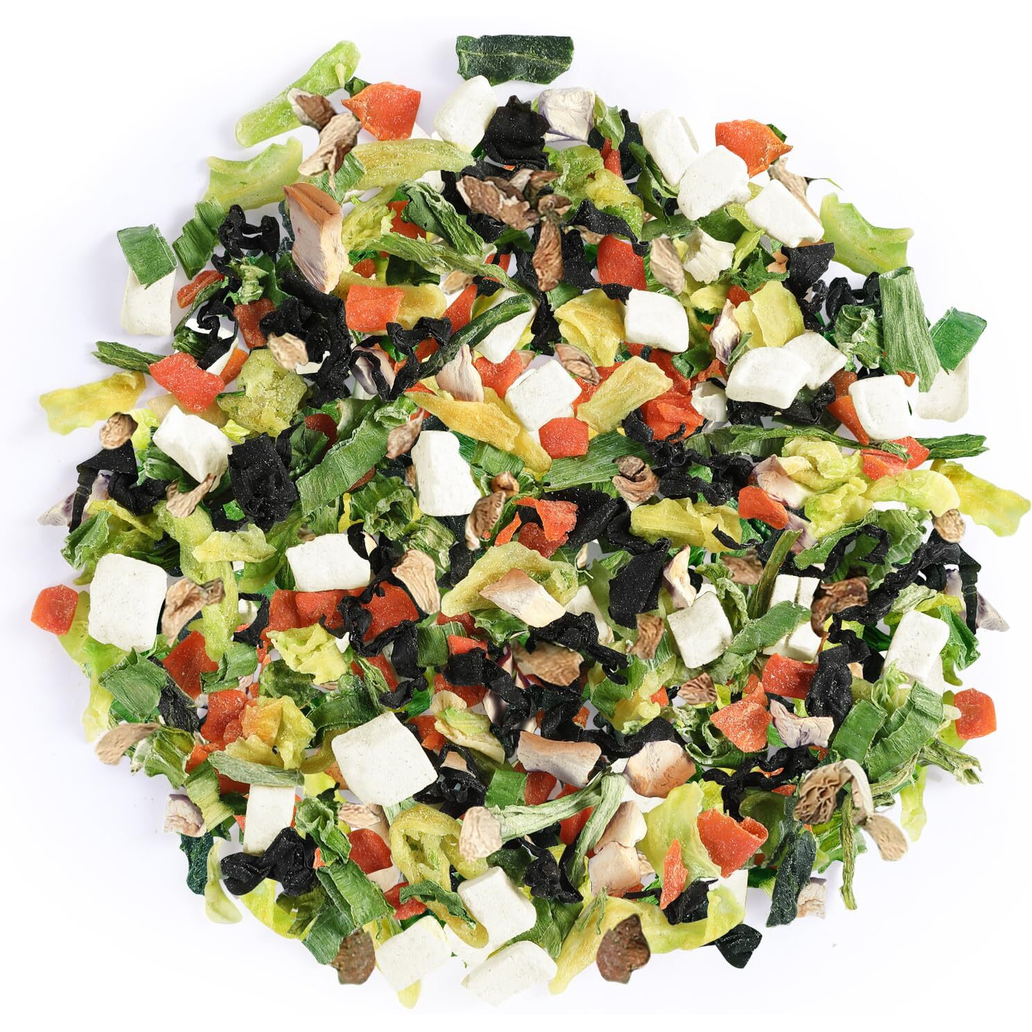 Yimi Miso Soup Ingredients Of 9 Freeze Dried Vegetables (Dehydrated Tofu, Seaweed, Green Onions, Spinach, Cabbage, Carrots, Mushrooms, Parsley, Shallot), Not Include Miso Paste, Flavorful Vegan Mix Food, 16 Oz