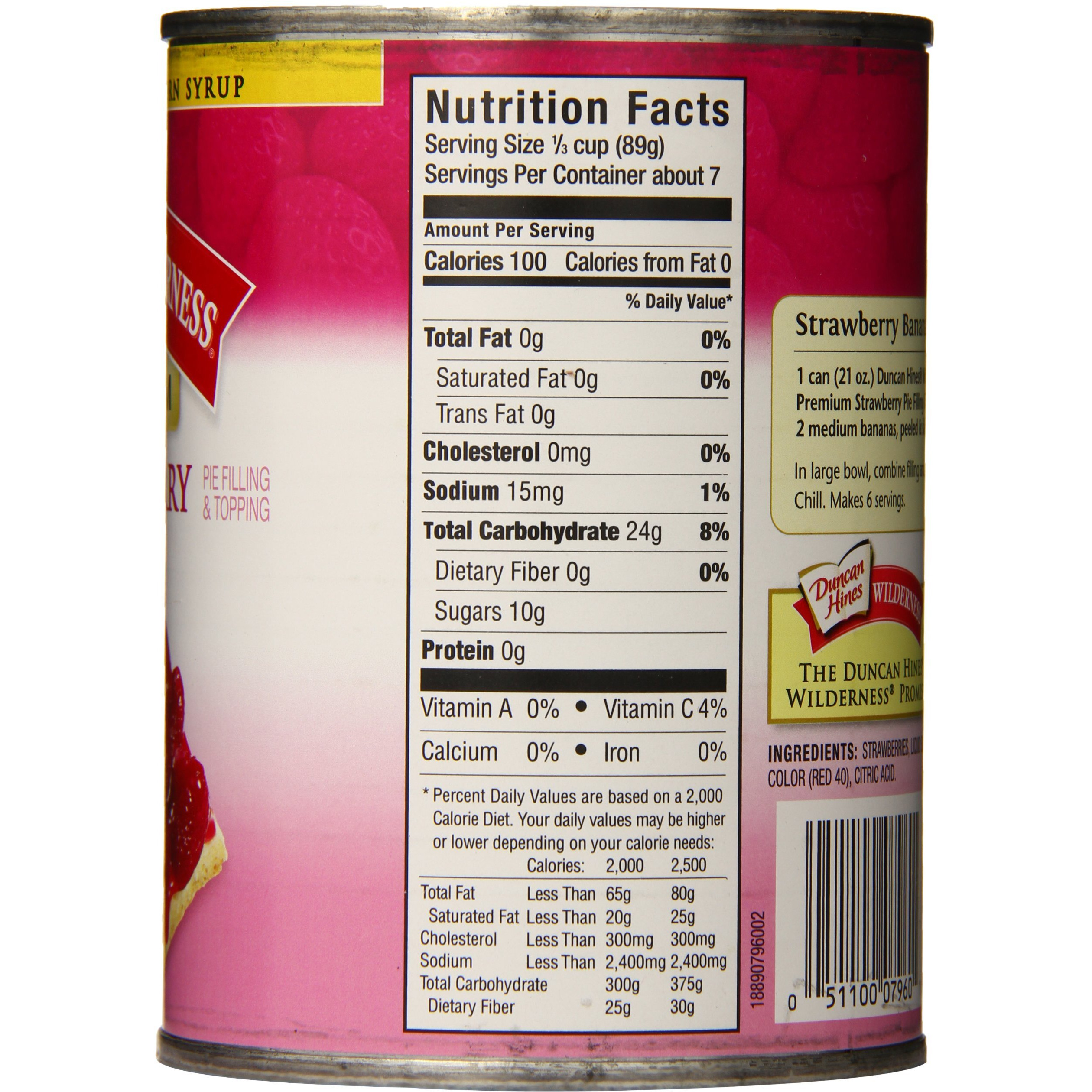 Wilderness Premium Pie Filling & Topping, Strawberry, 21 Ounce (Pack Of 8)