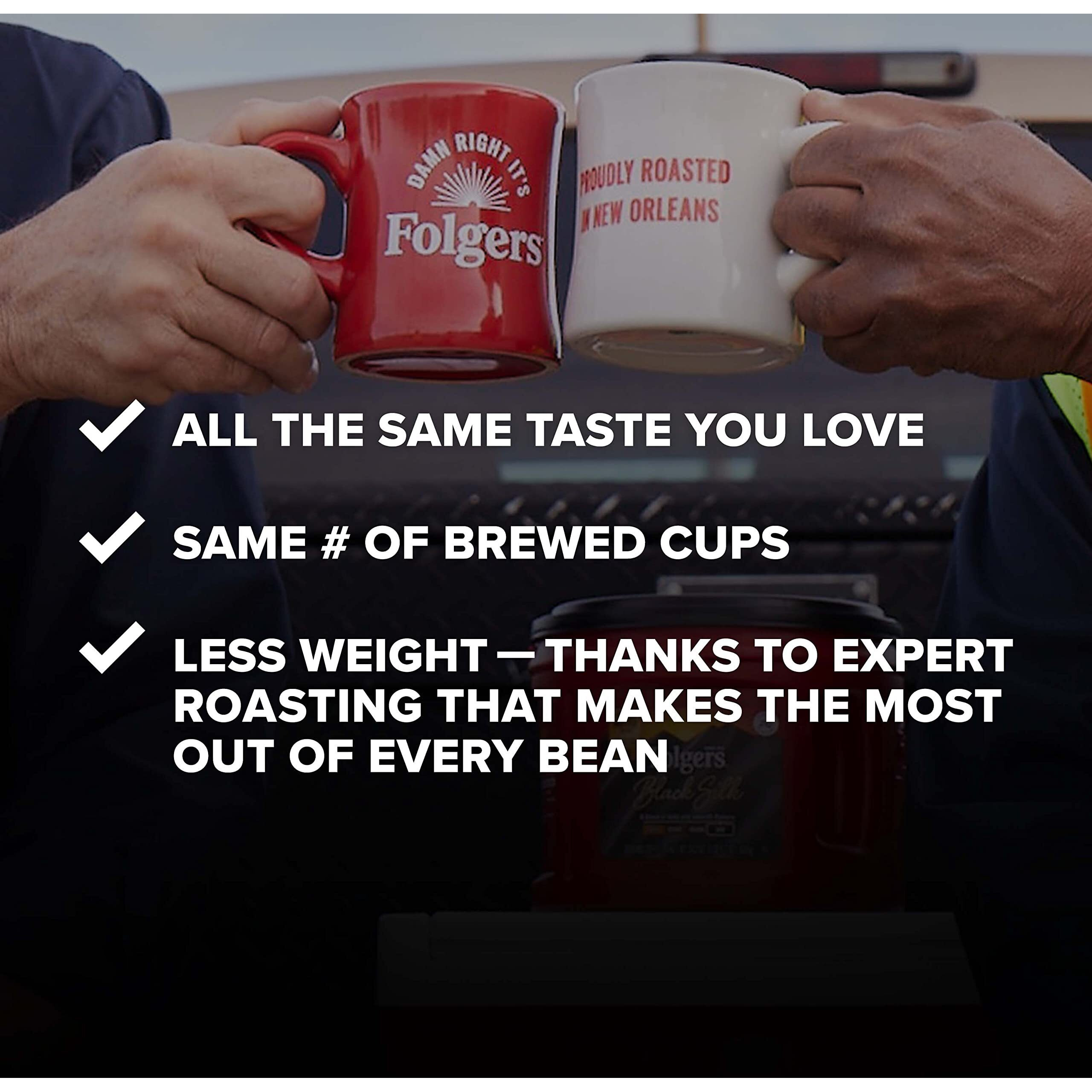 Folgers Black Silk Dark Roast Coffee, 22.6 Ounces (Pack Of 6)