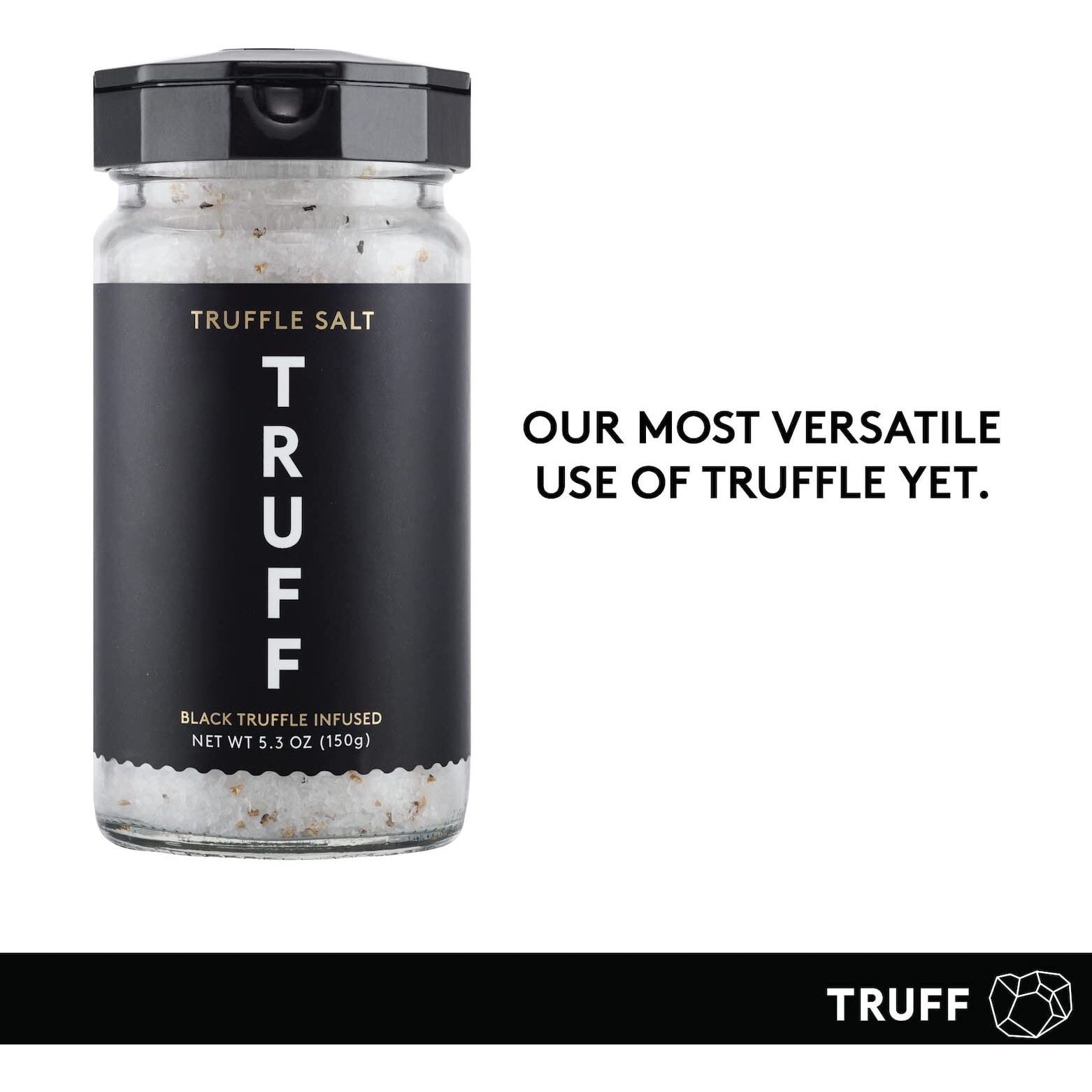 Truff Black Truffle Salt, Fine And Coarse Sea Salt, Dried Black Summer Truffles, Specialty Seasoning For A Truly Aromatic Flavor Experience, For The Finest Steaks Or Unique Everyday Popcorn (5.3 Oz)