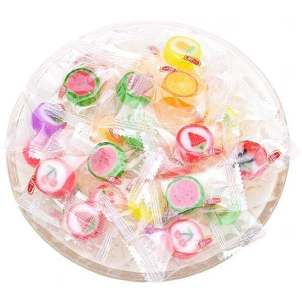 Fruit Slices Candy - Hard Candy Bulk 1 Lb Bag Of Individually Wrapped Small Candy Fruit Slices (Approx. 118 Pcs) Hard Candies Assortment - Great For Candy Buffet - Office Candy - Treat Bags
